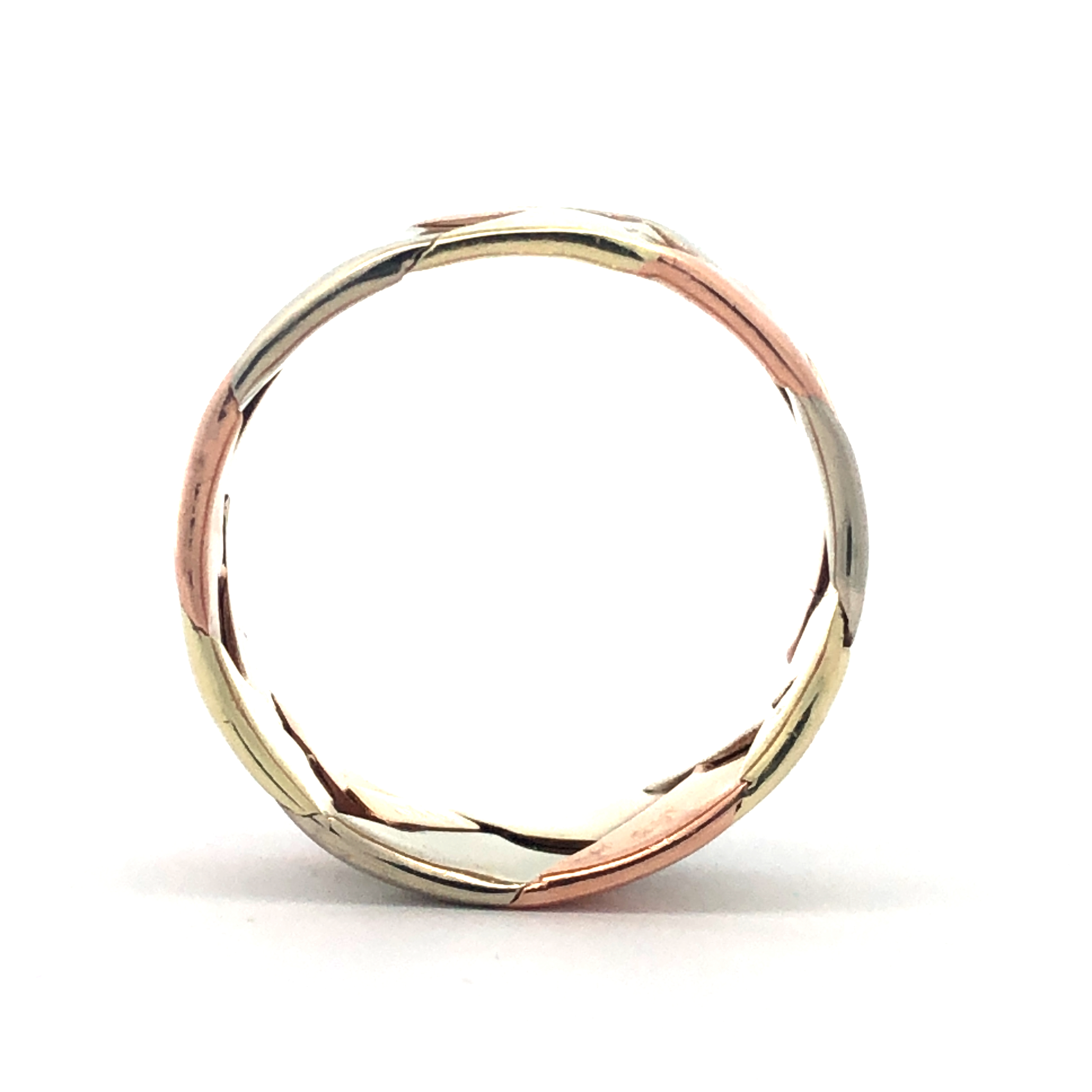 Tri-Tone Braided Band Ring