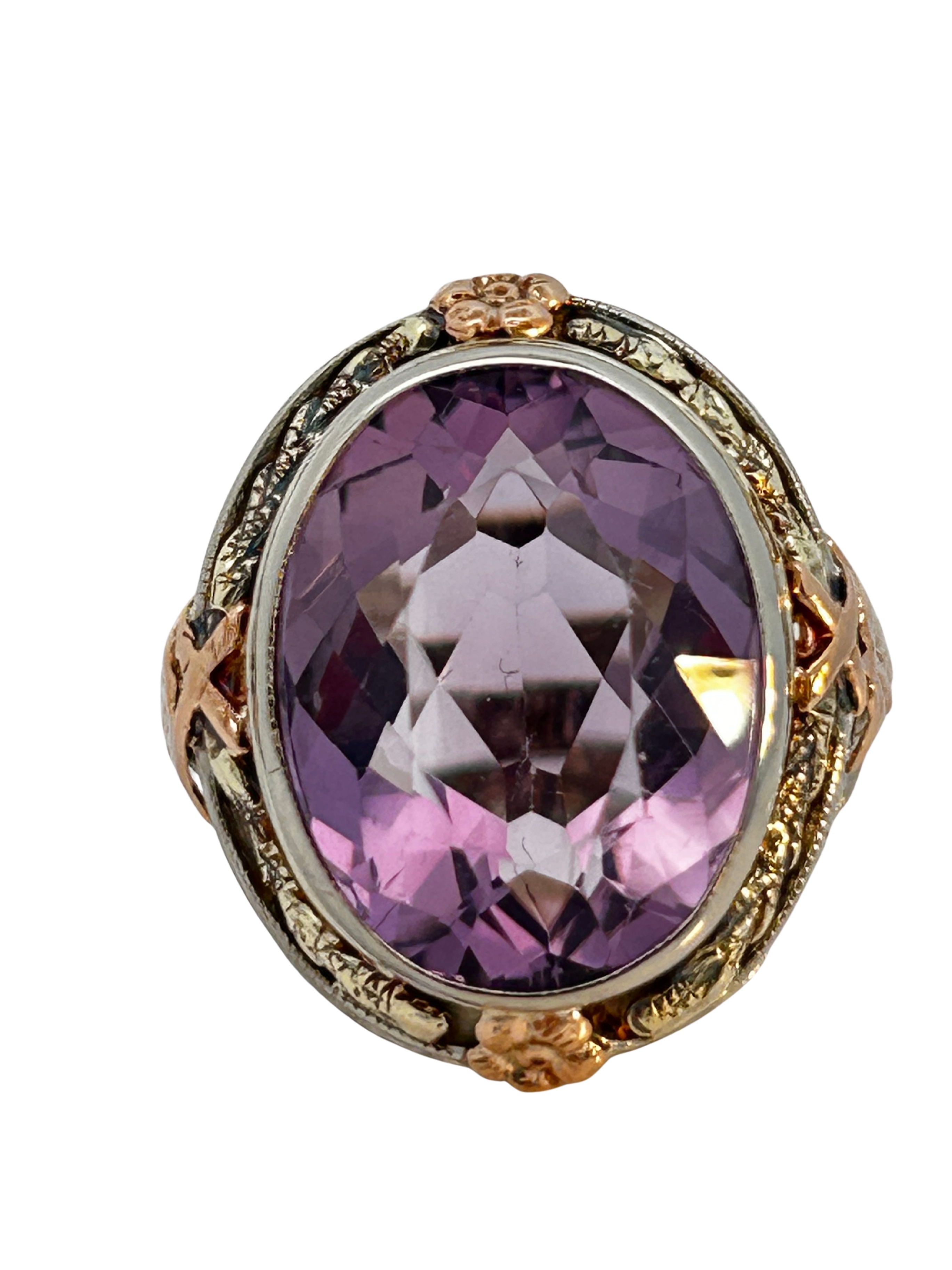 10 Ct Amethyst Filigree Ring