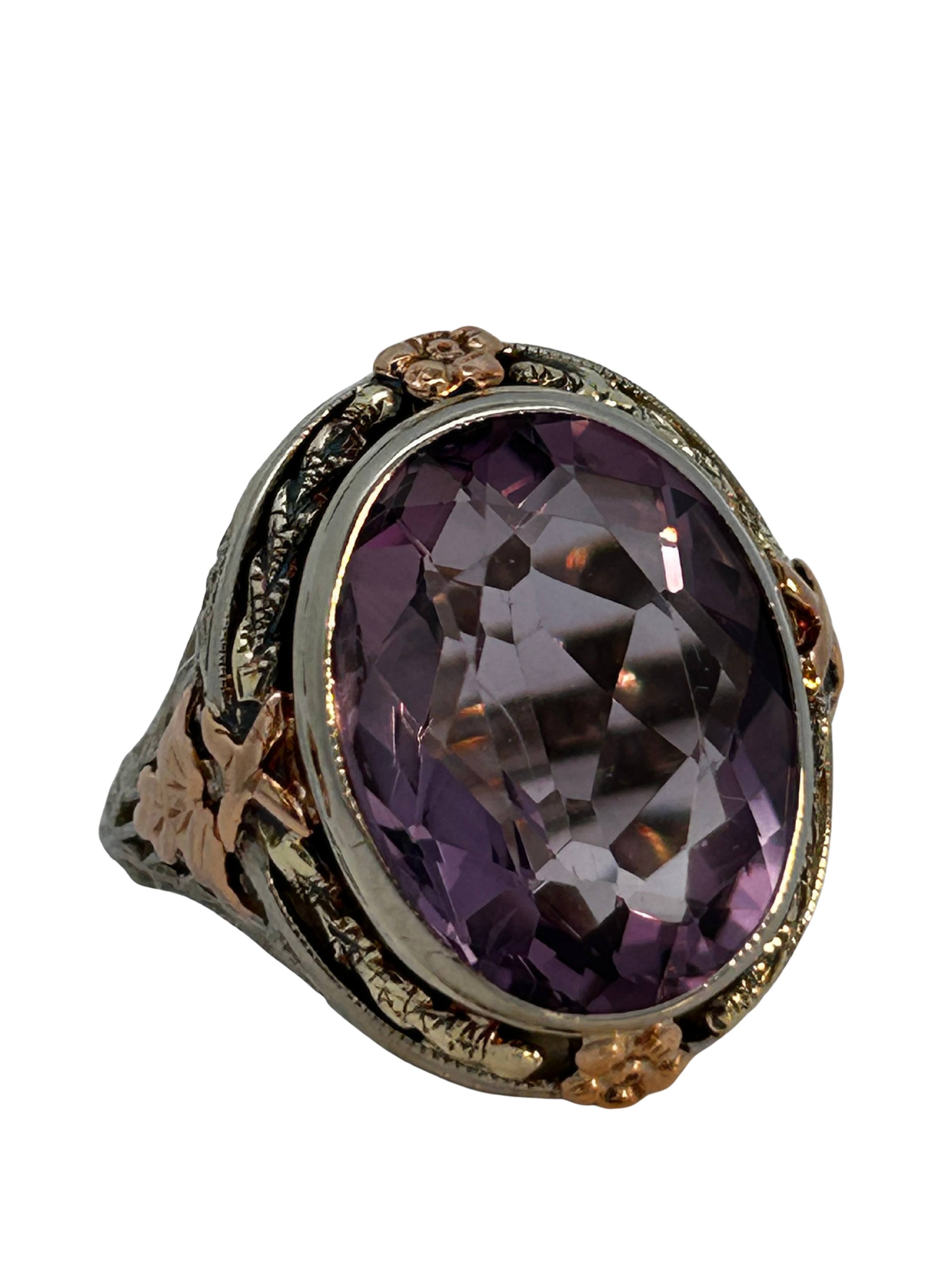 10 Ct Amethyst Filigree Ring