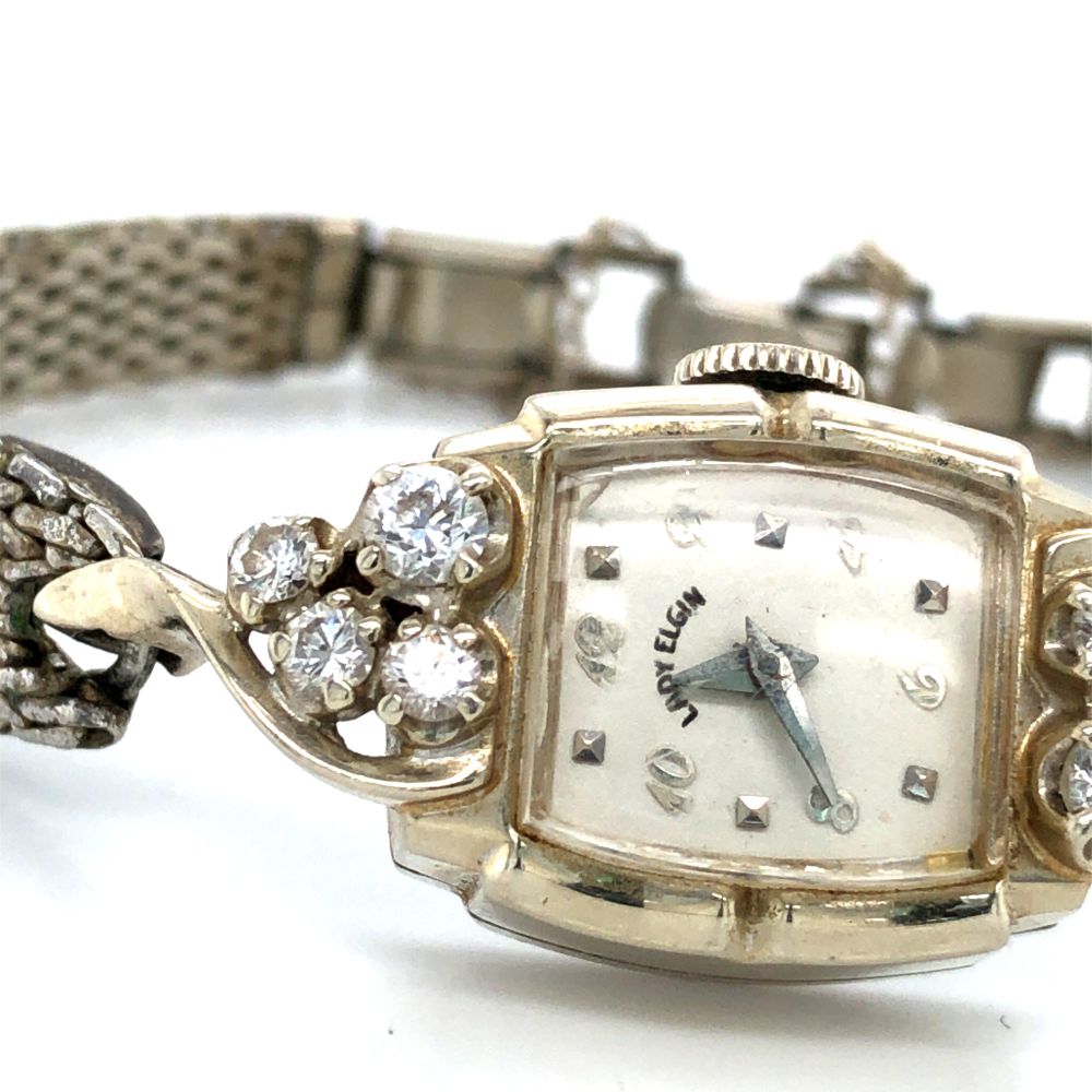 Antique Lady Elgin Diamond Watch