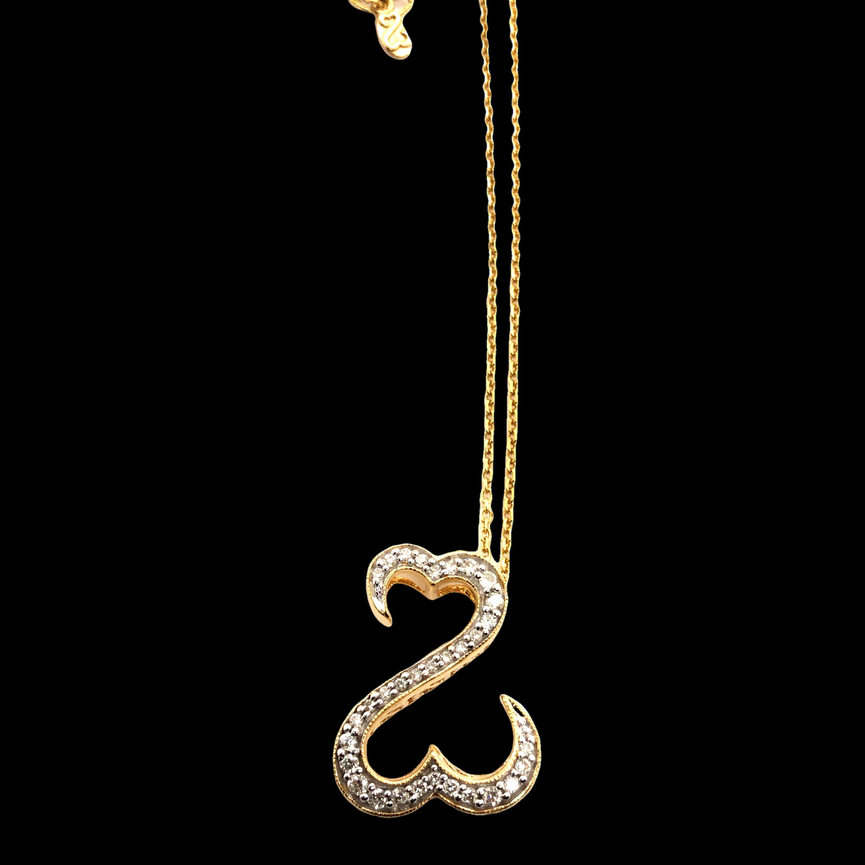 Jane Seymour Diamond Open Hearts Pendant Necklace