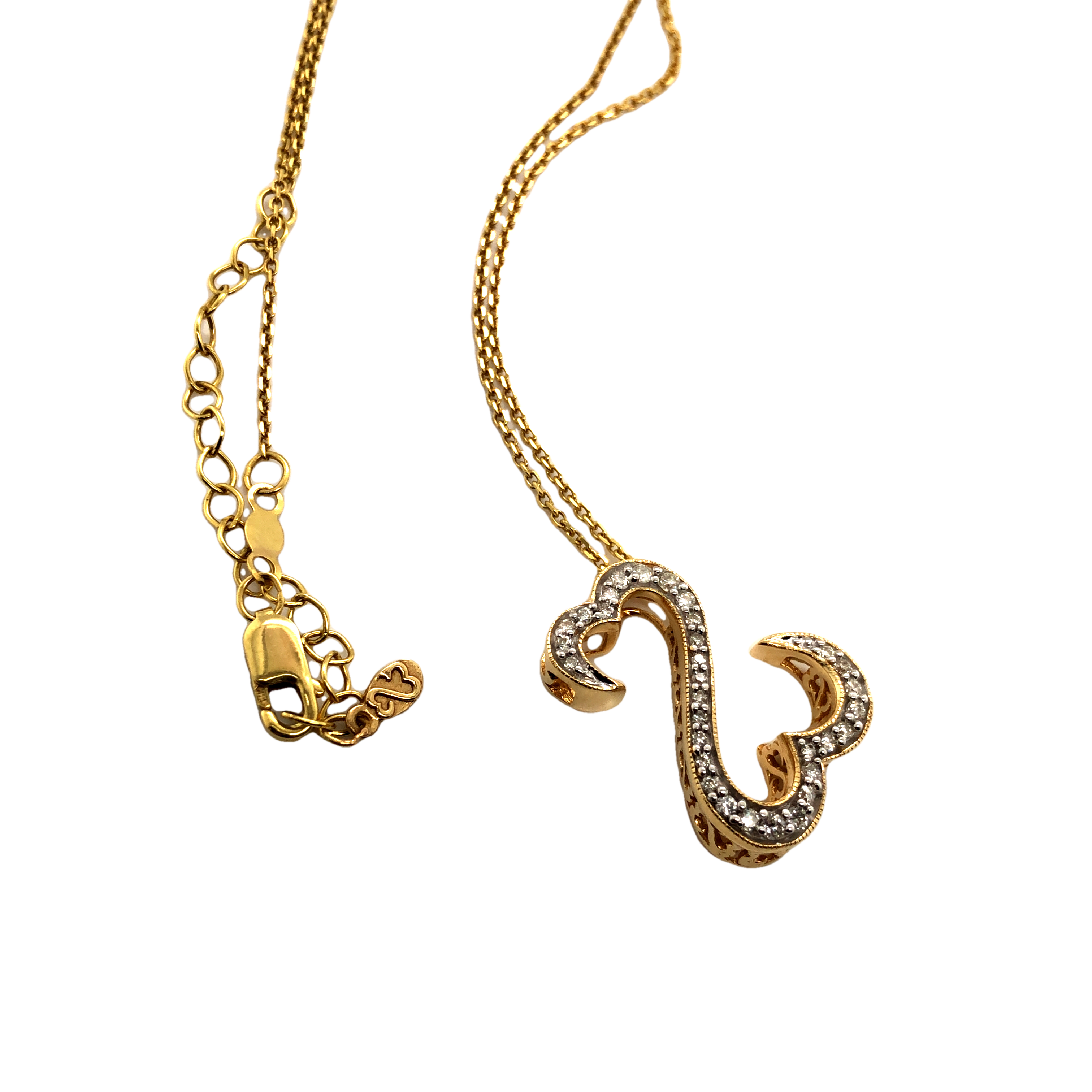 Jane Seymour Diamond Open Hearts Pendant Necklace