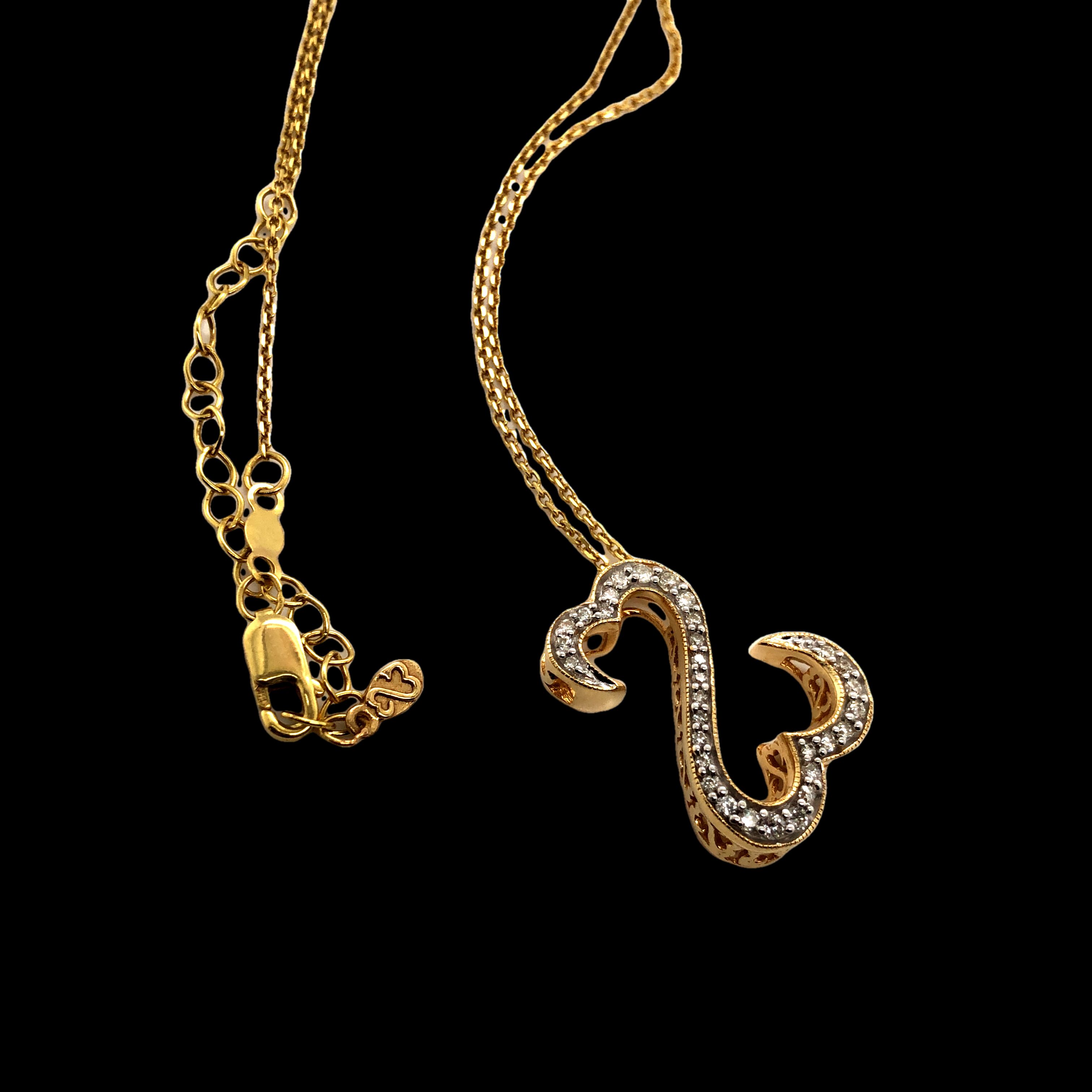 Jane Seymour Diamond Open Hearts Pendant Necklace