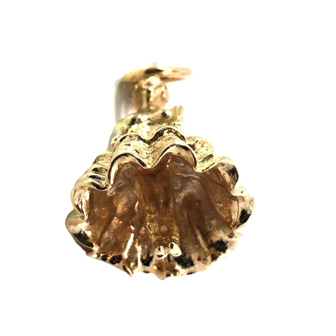 Vintage 14k Lady In Ball Gown Charm