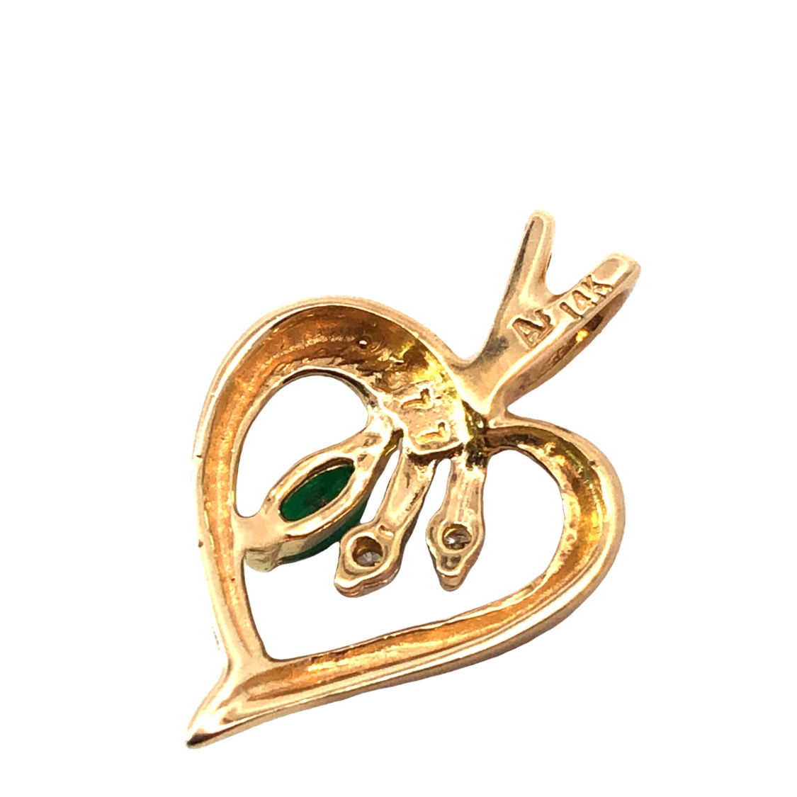 Emerald & Diamond Heart Pendant
