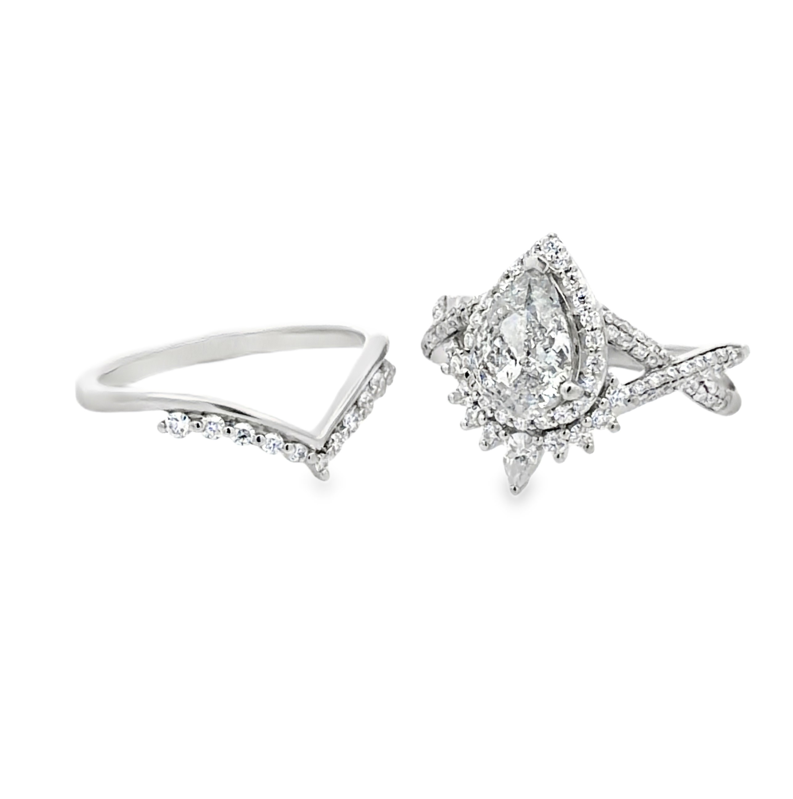 Natural Diamond & Moissanite Wedding Set