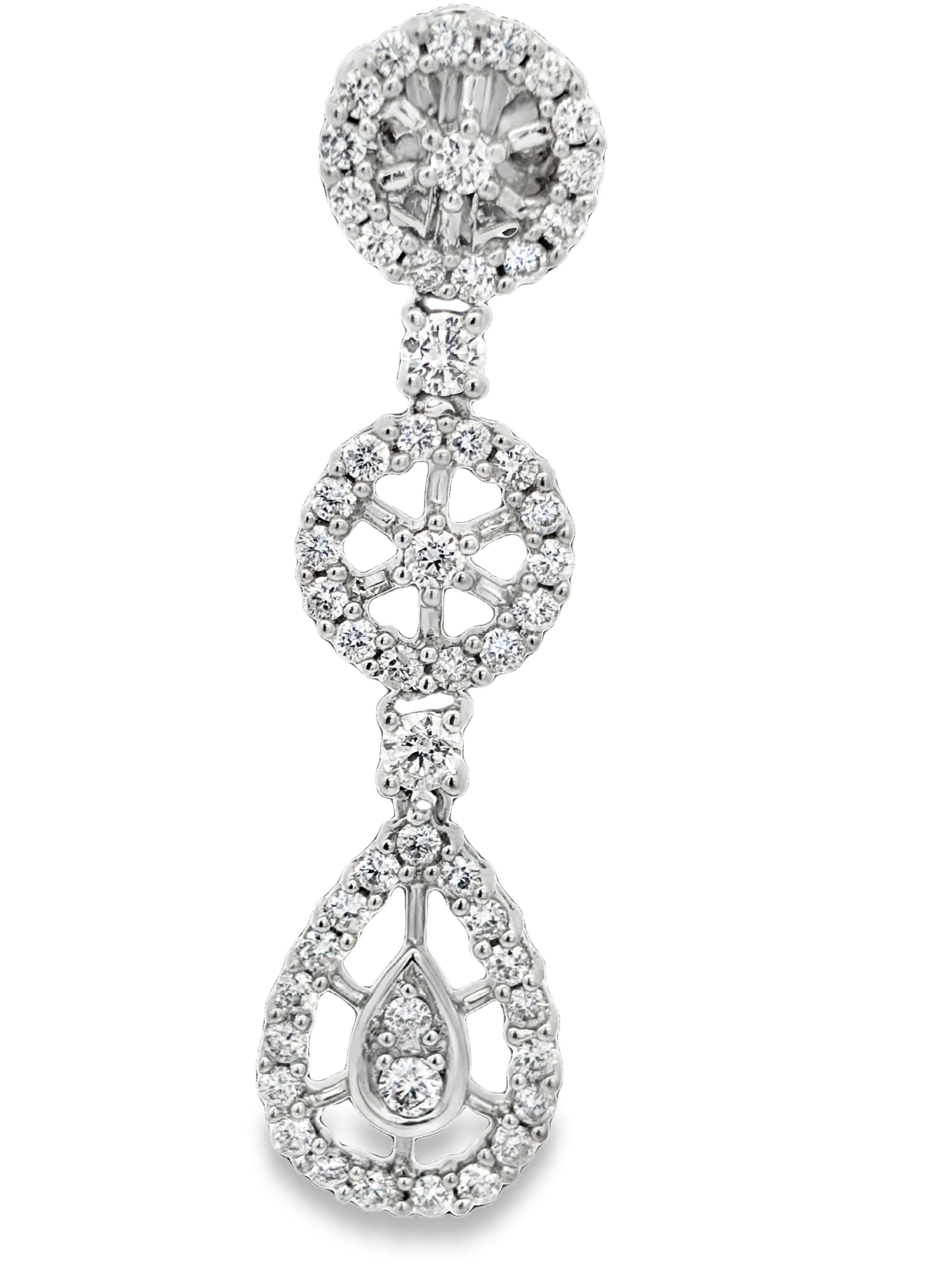 18K Natural Diamond Dangle Earrings