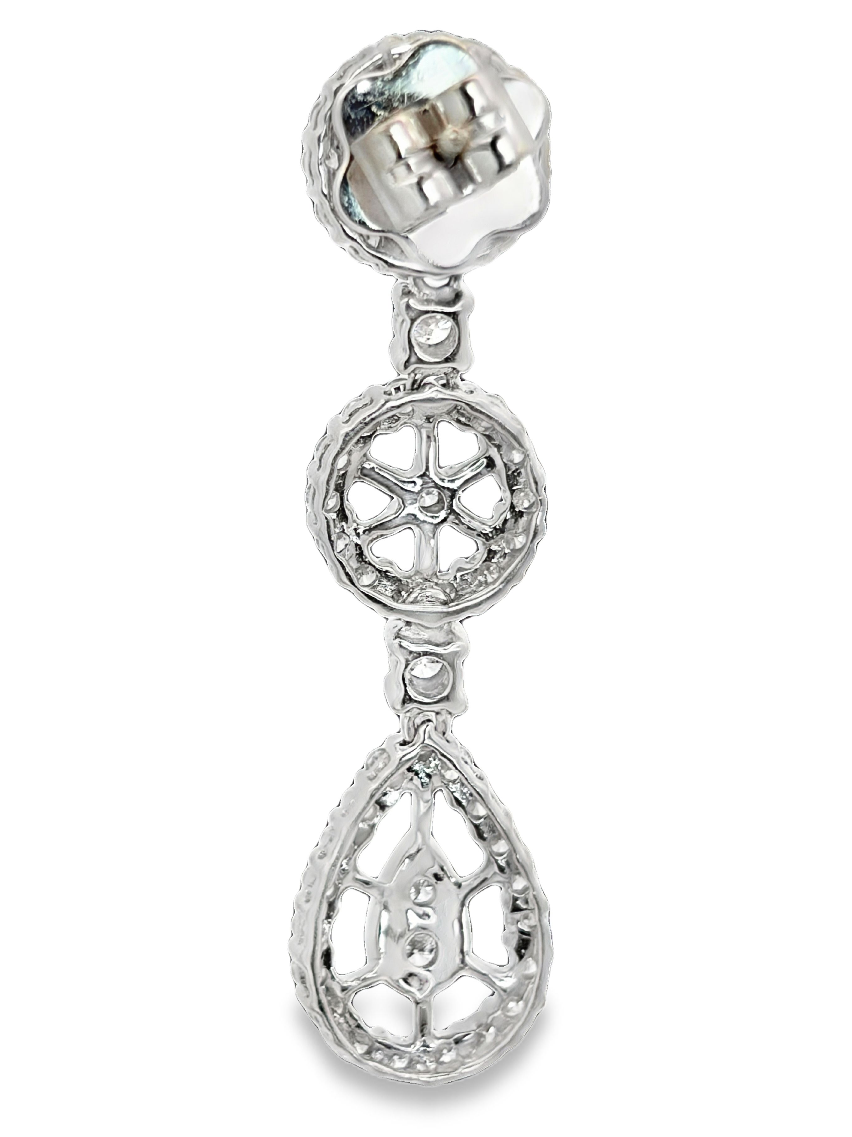 18K Natural Diamond Dangle Earrings