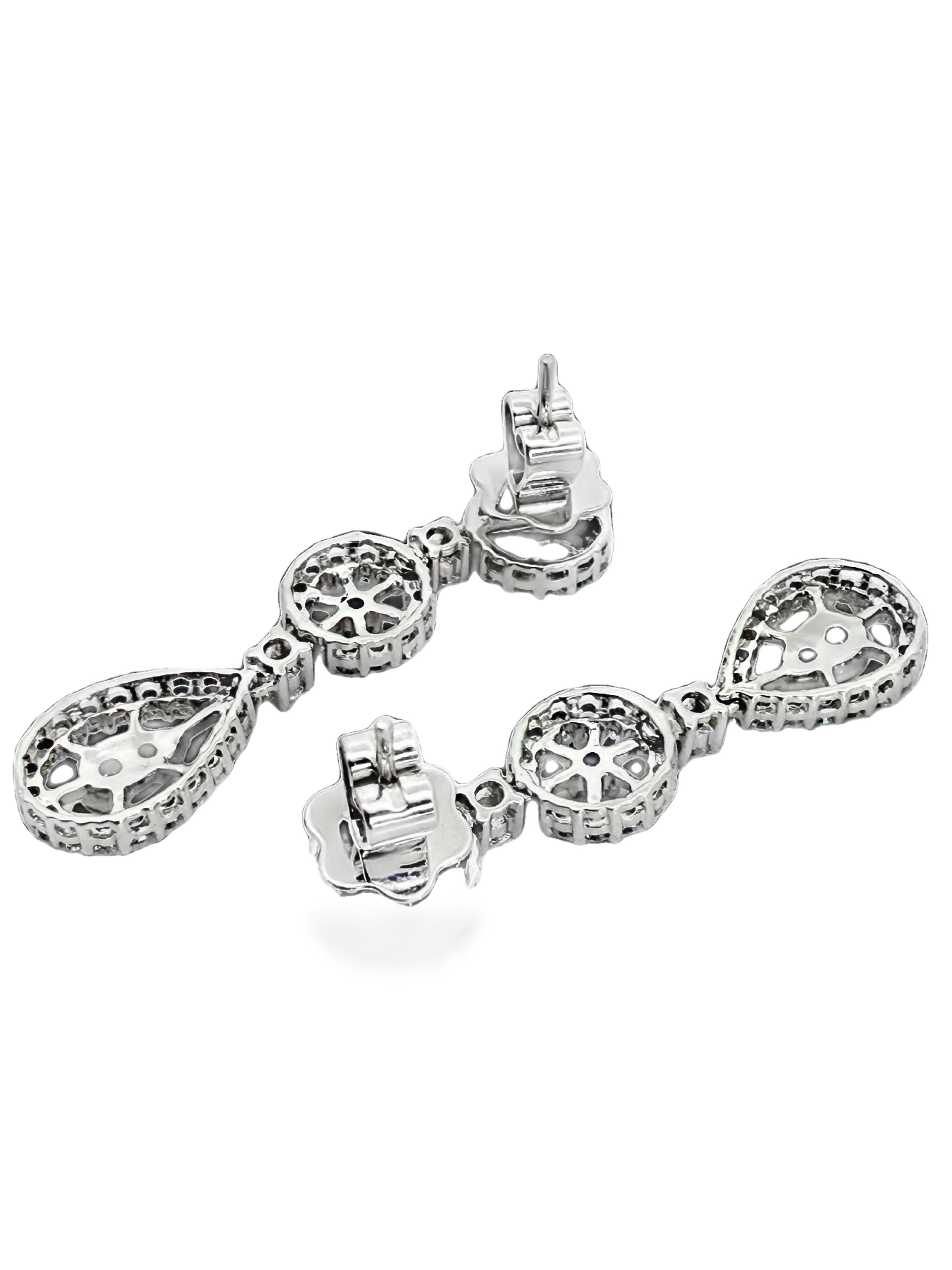 18K Natural Diamond Dangle Earrings