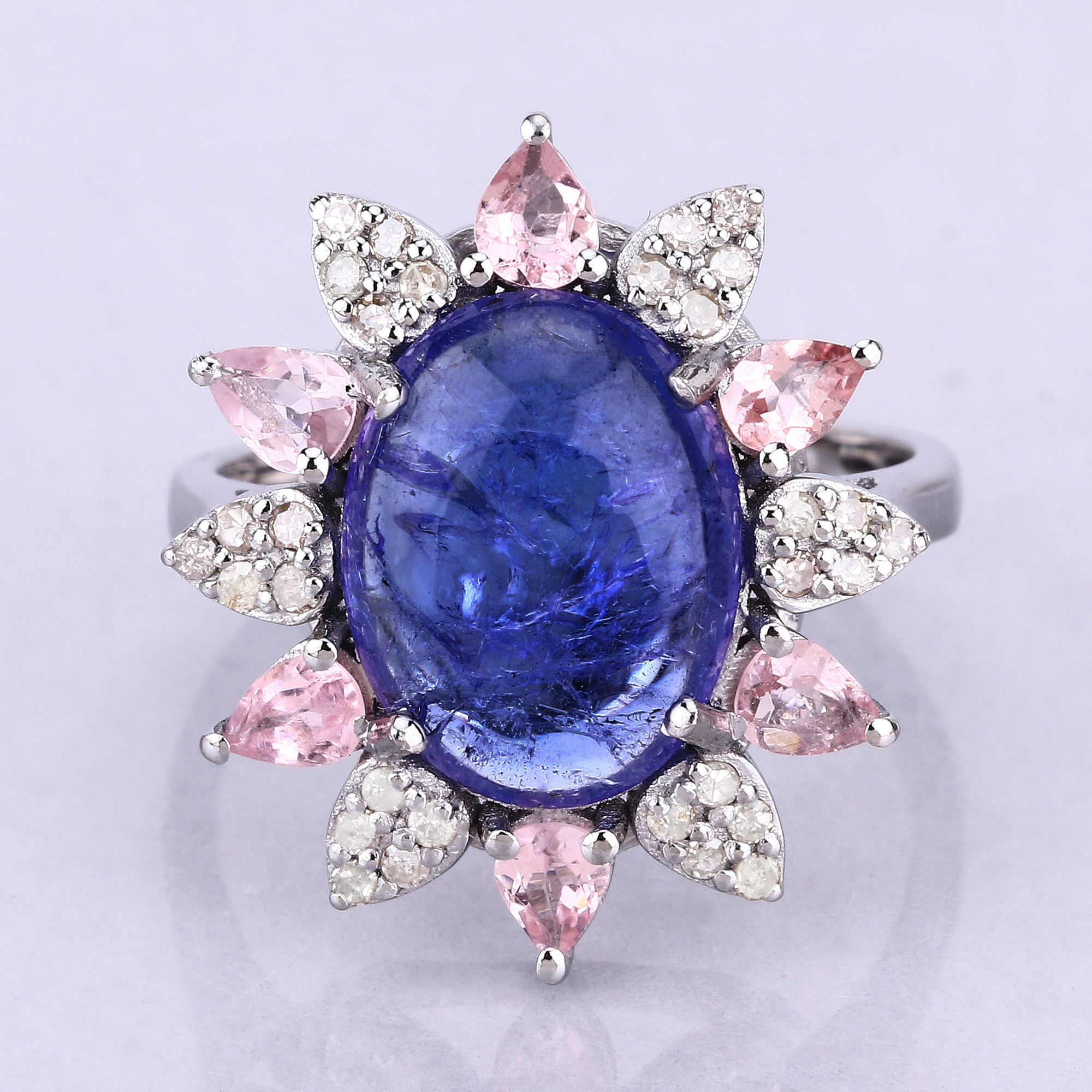5.18 CT Tourmaline, Tanzanite & Diamond Ring