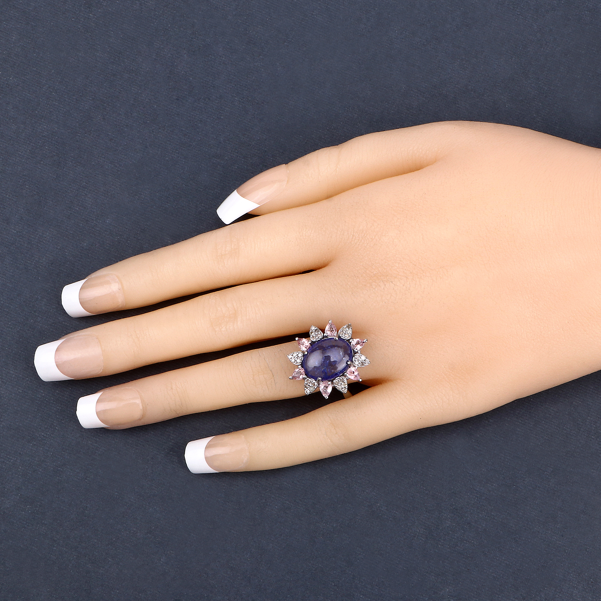 5.18 CT Tourmaline, Tanzanite & Diamond Ring