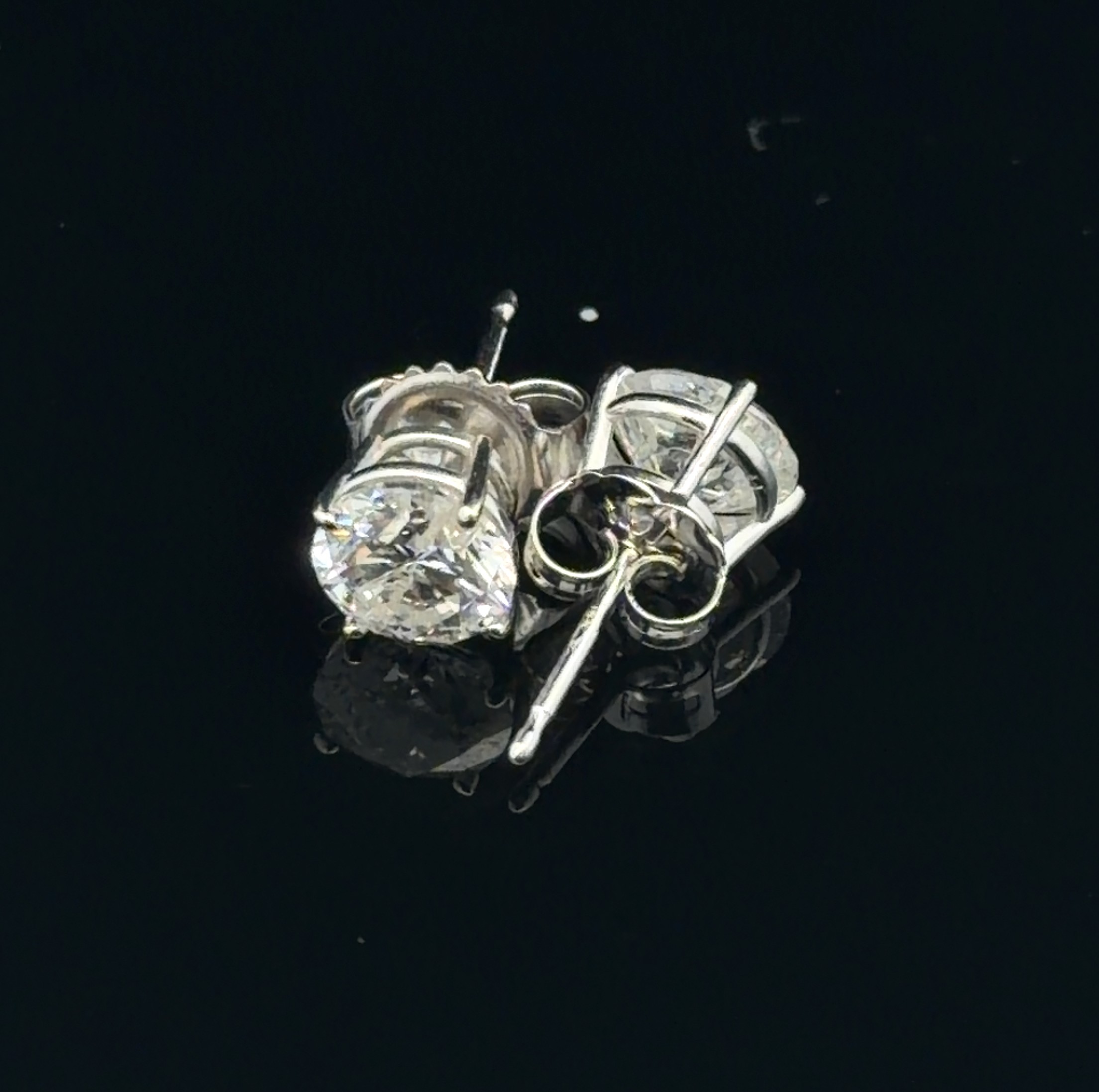 Classic 1.97CTW Natural Diamond Stud Earrings in White Gold