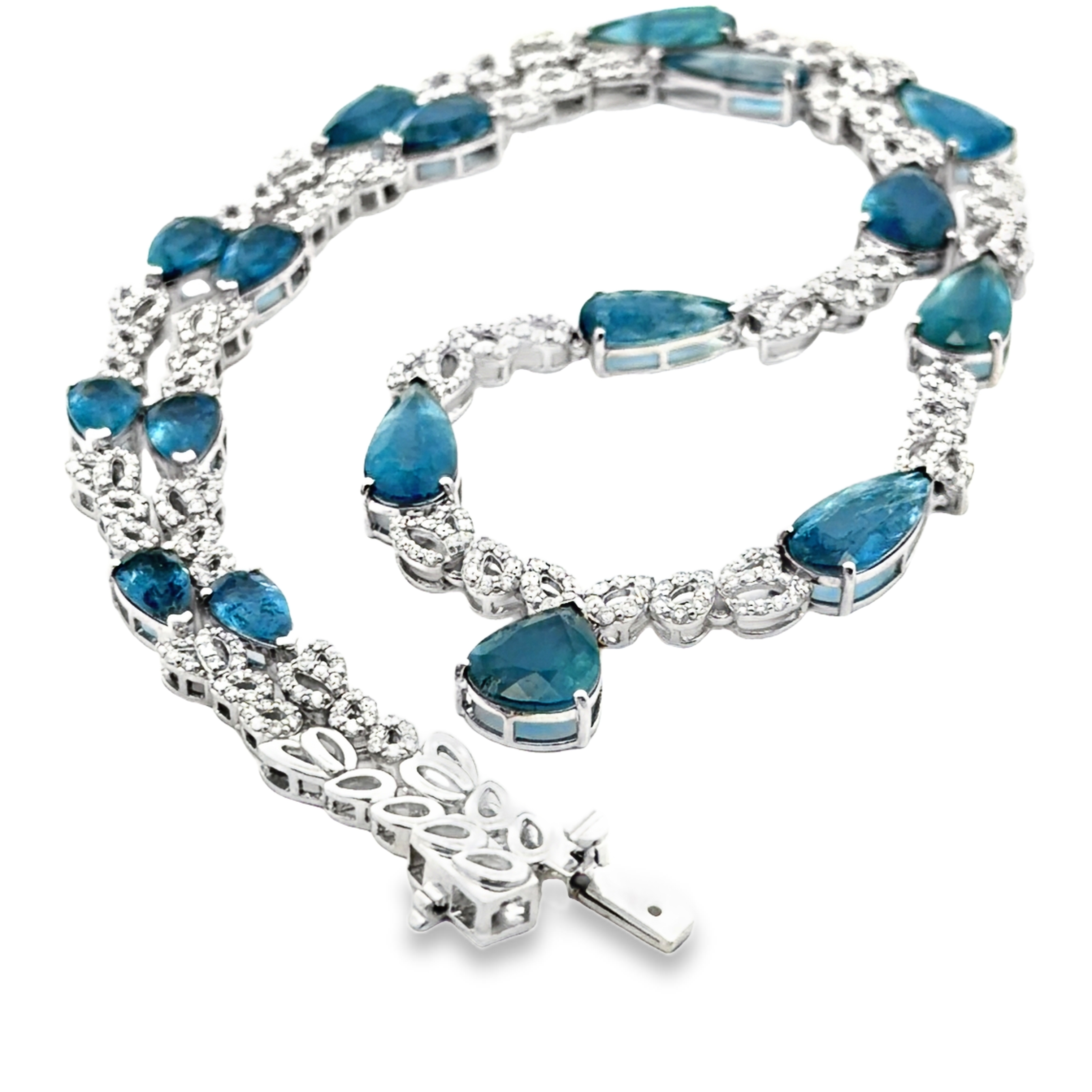 GIA Certified Aquamarine & Natural Diamond Necklace by Oscar Friedman