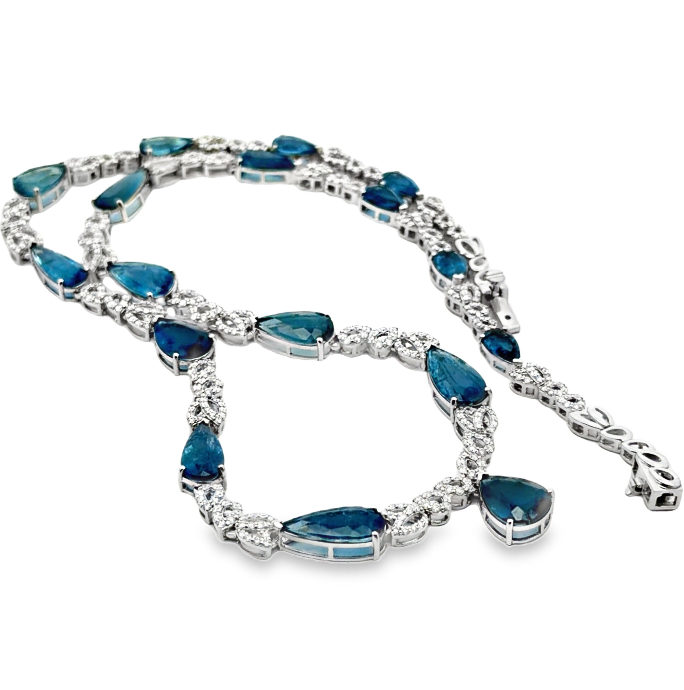 GIA Certified Aquamarine & Natural Diamond Necklace by Oscar Friedman