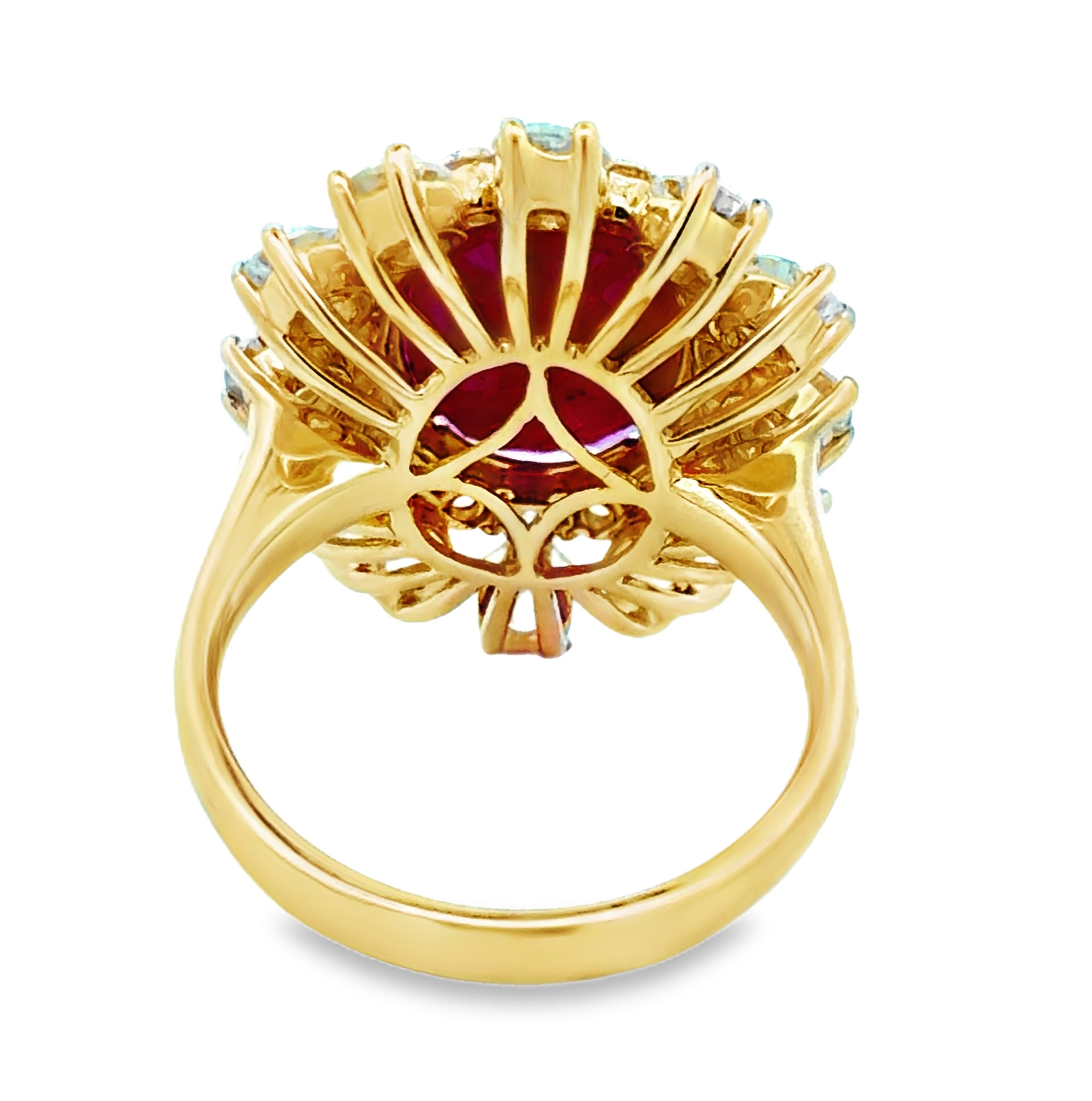 GIA Certified Burma Ruby & Natural Diamond Cocktail Ring by Oscar Friedman