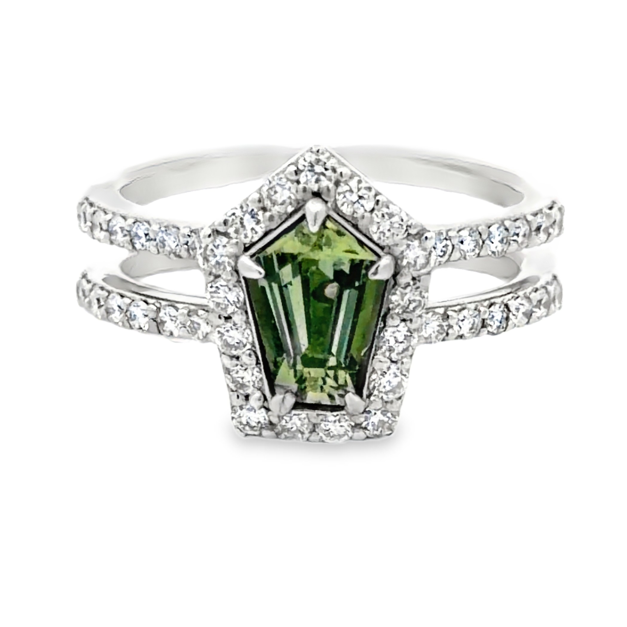Oscar Friedman GIA Certified Unheated Sapphire & Natural Diamond Ring