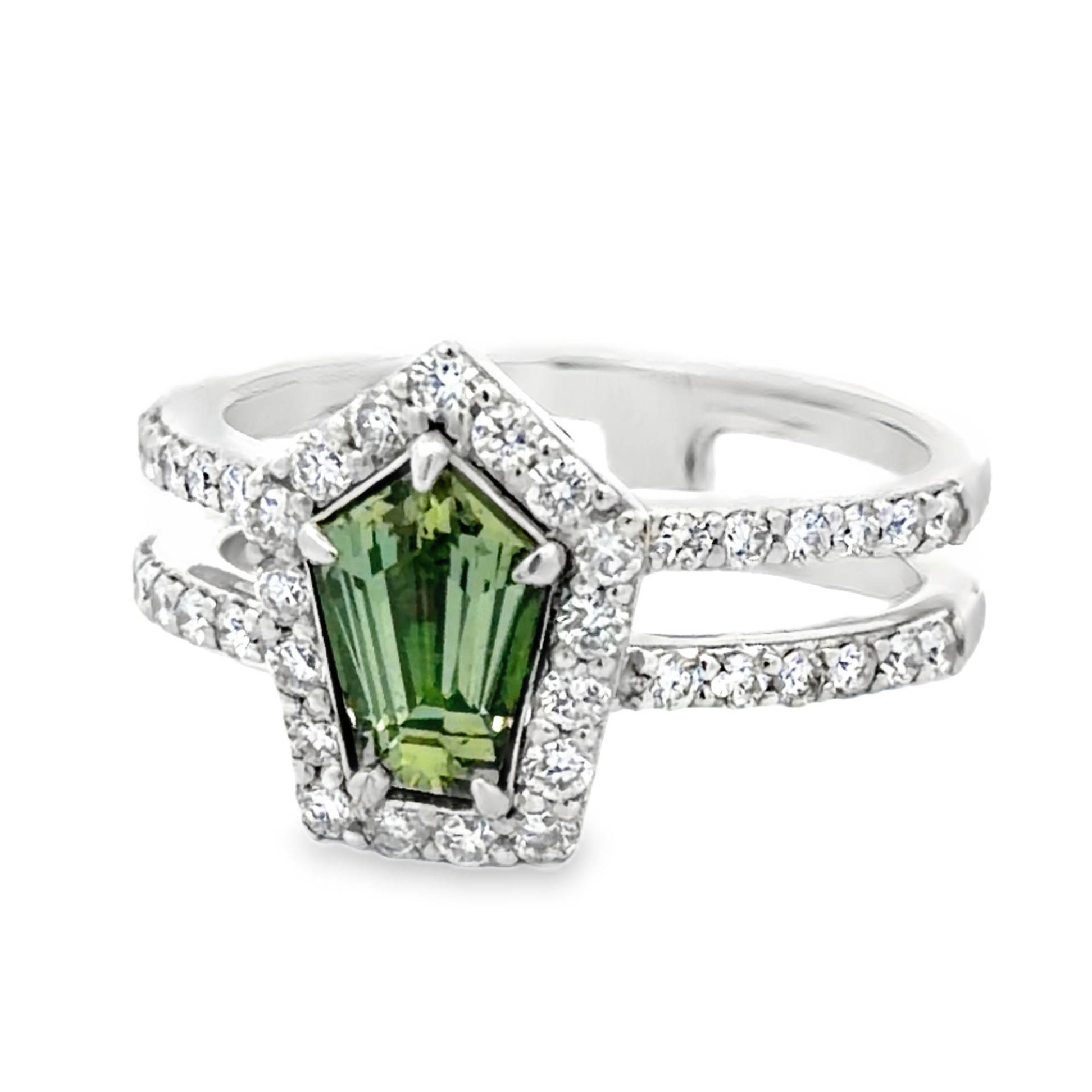 Oscar Friedman GIA Certified Unheated Sapphire & Natural Diamond Ring