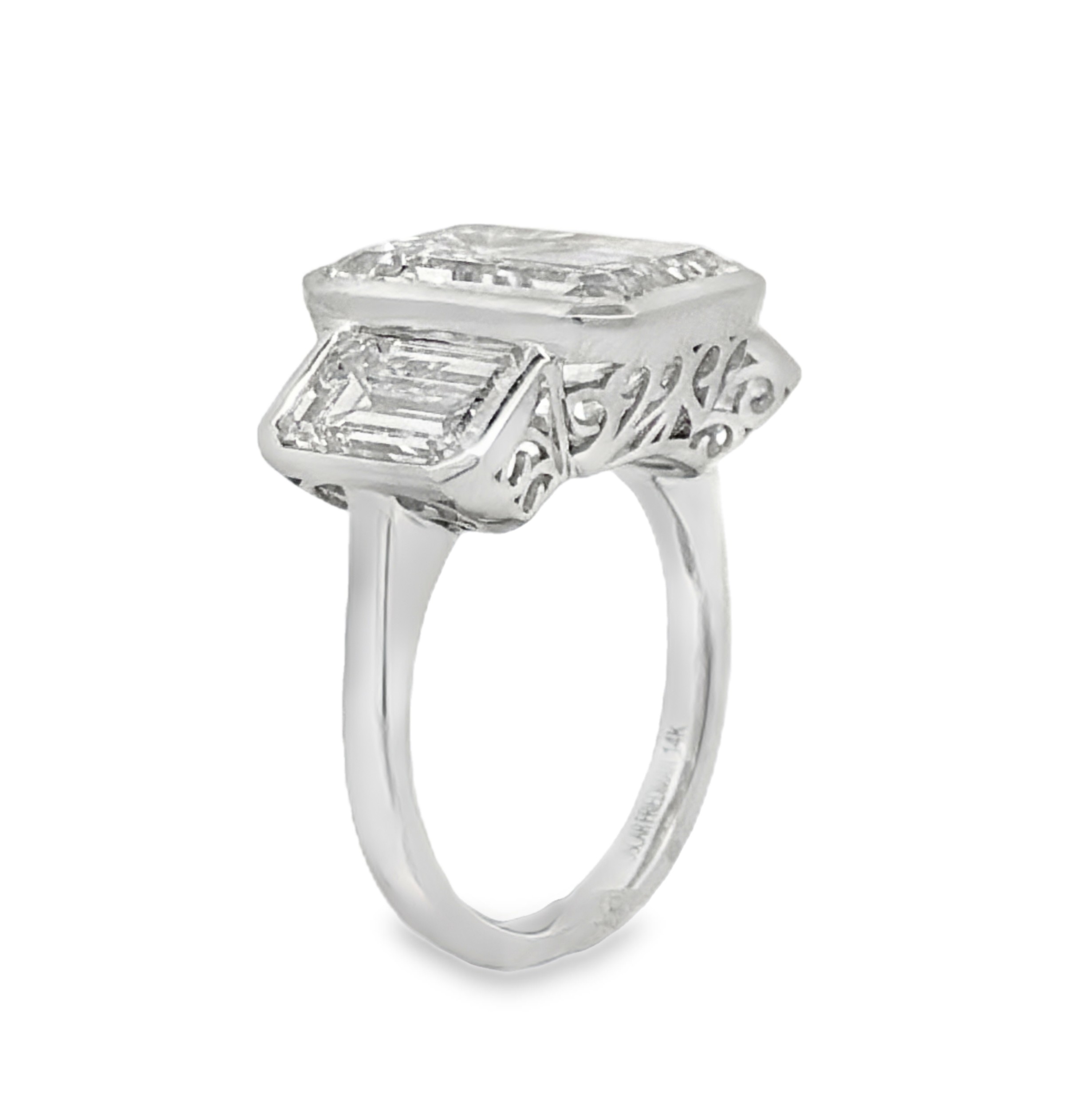 IGI Certified Oscar Friedman Three-Stone Lab Grown Diamond Ring
