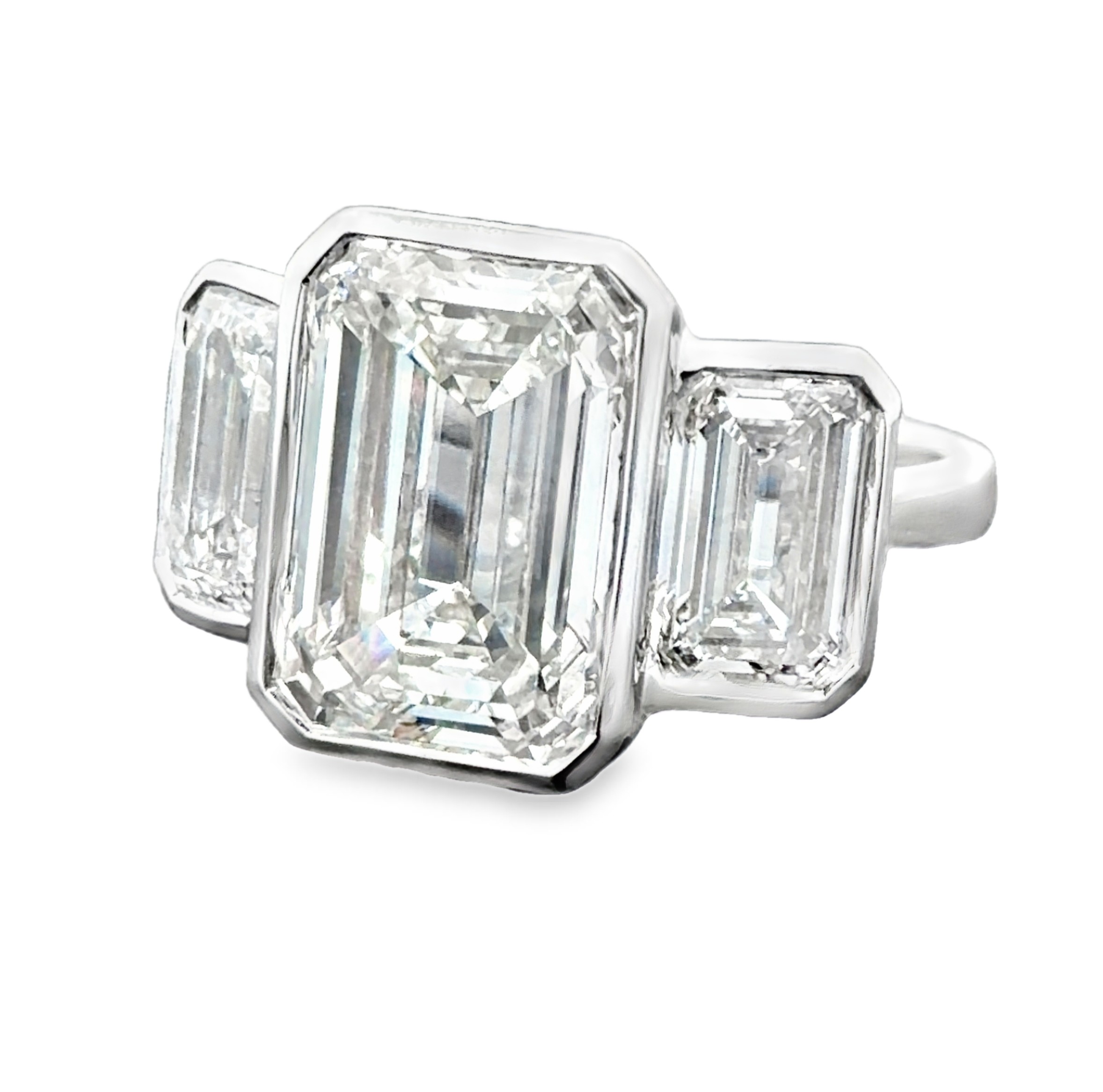 IGI Certified Oscar Friedman Three-Stone Lab Grown Diamond Ring