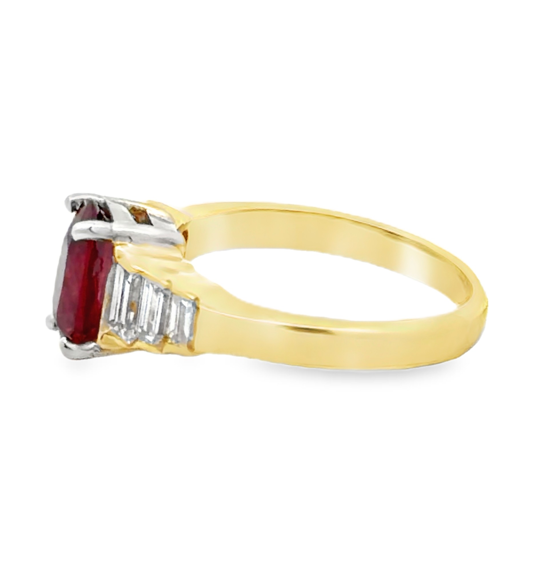 GIA Certified No Heat Ruby & Natural Diamond Ring
