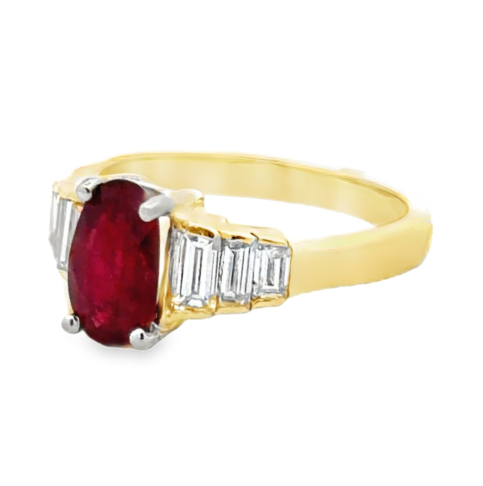 GIA Certified No Heat Ruby & Natural Diamond Ring