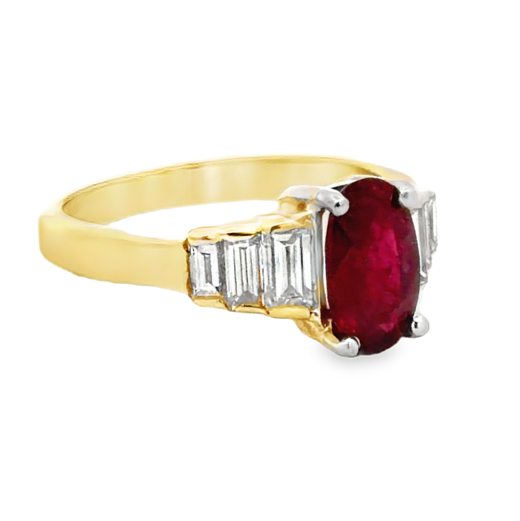 GIA Certified No Heat Ruby & Natural Diamond Ring