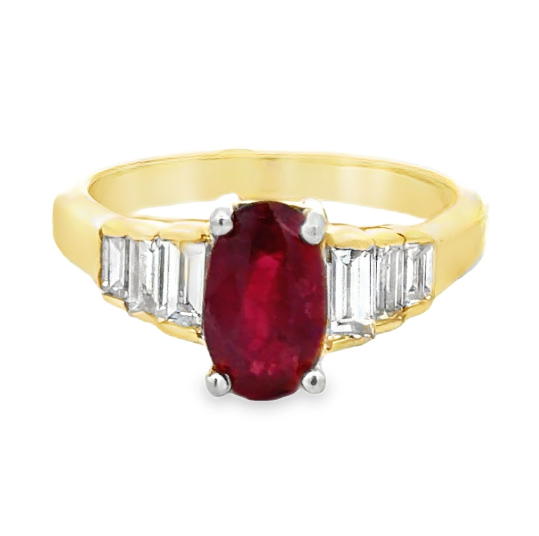 GIA Certified No Heat Ruby & Natural Diamond Ring