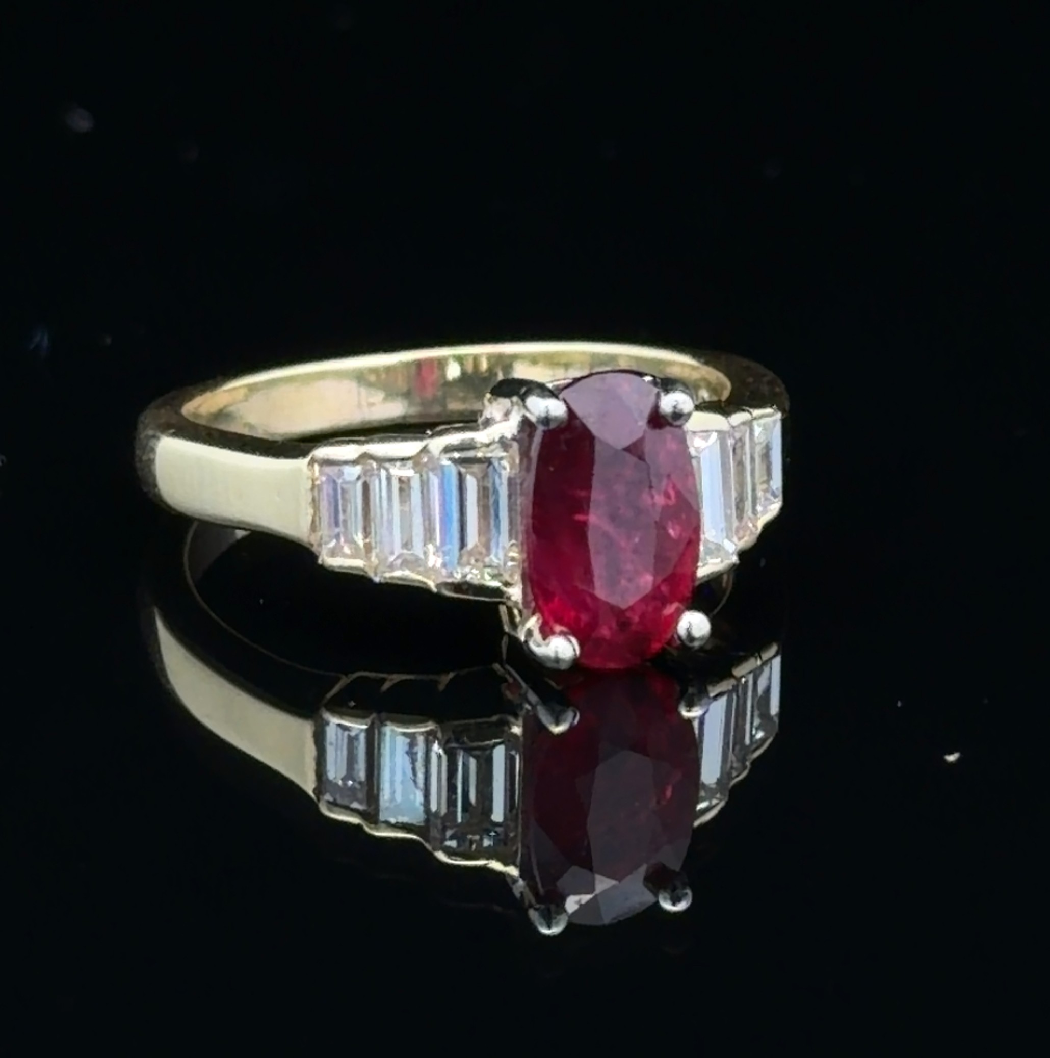 GIA Certified No Heat Ruby & Natural Diamond Ring