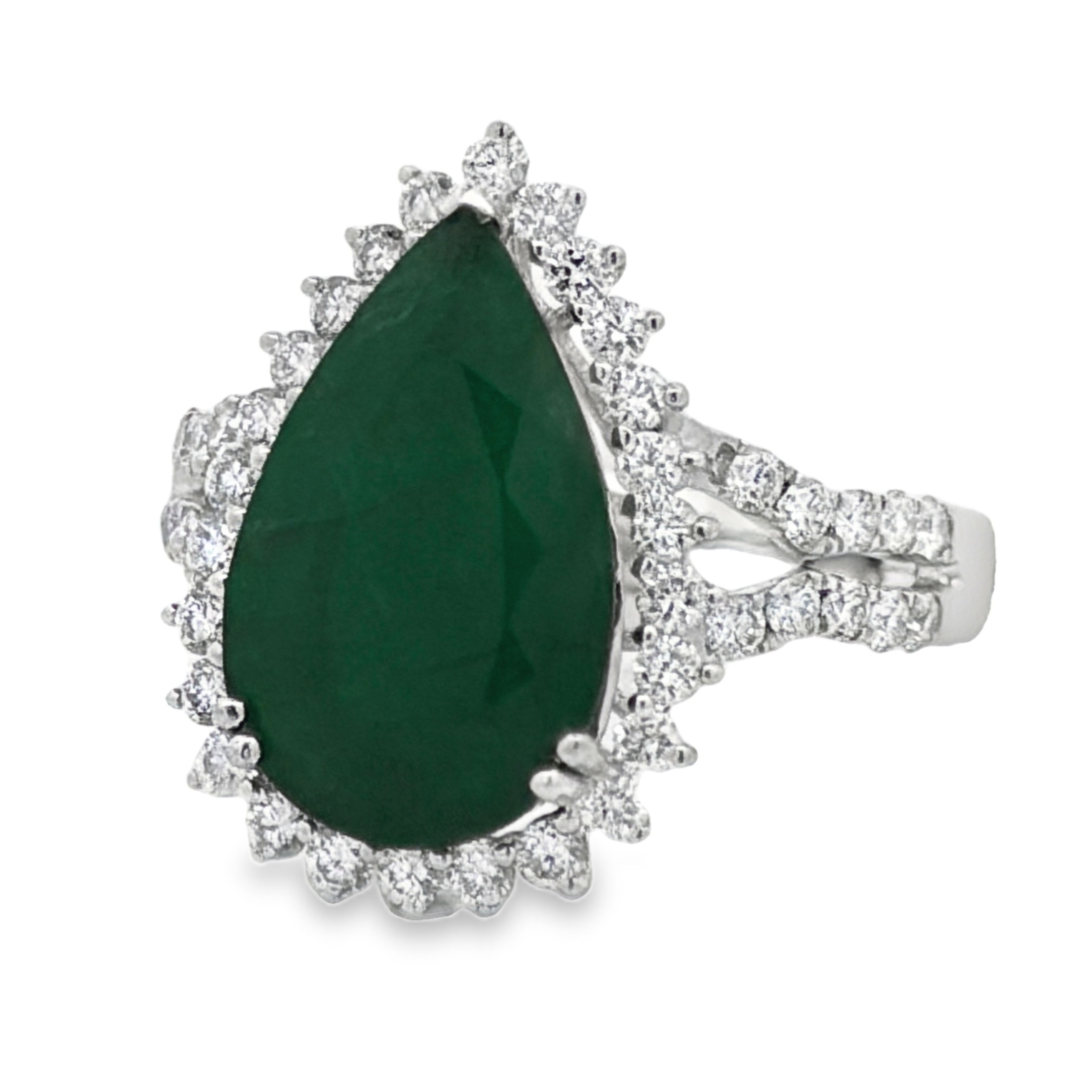 GIA Certified Untreated Emerald & Natural Diamond Ring