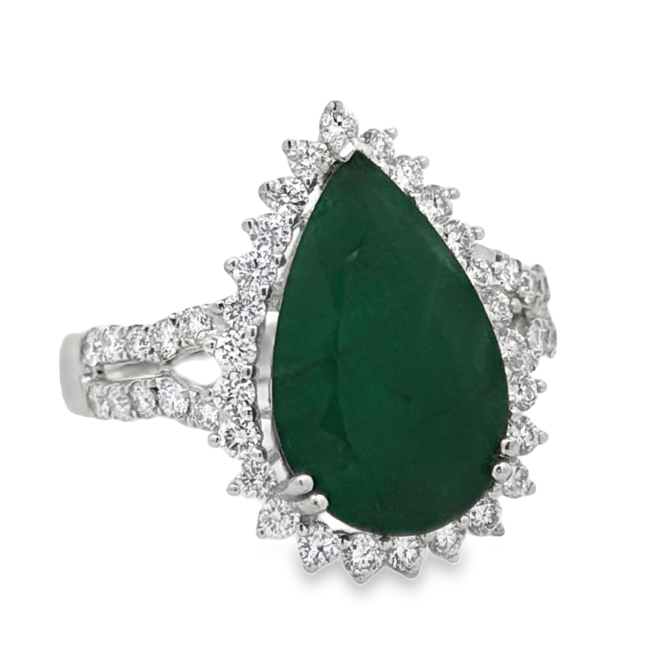 GIA Certified Untreated Emerald & Natural Diamond Ring