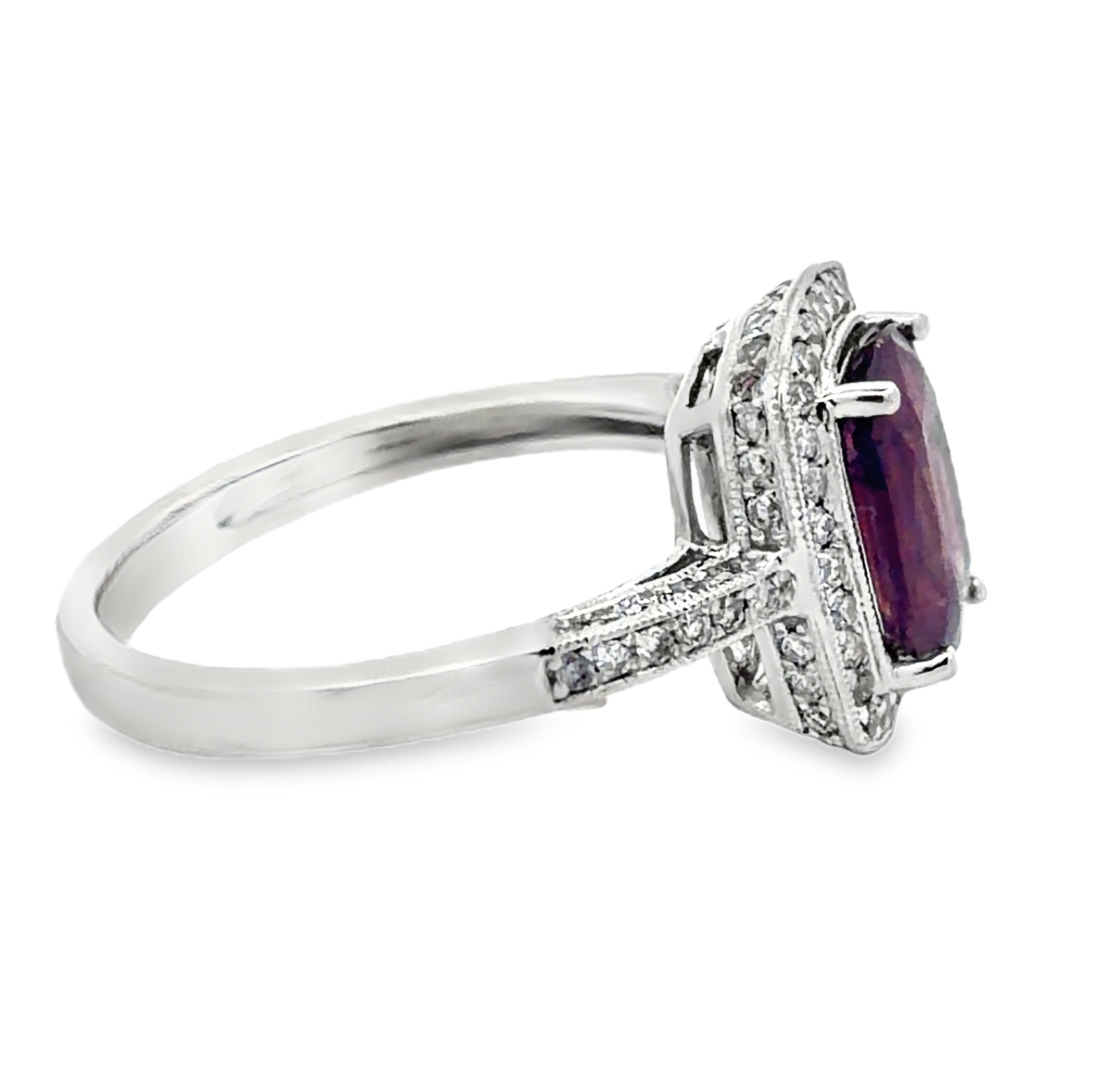 GIA Certified No Heat Kashmir Sapphire & Natural Diamond Ring by Oscar Friedman