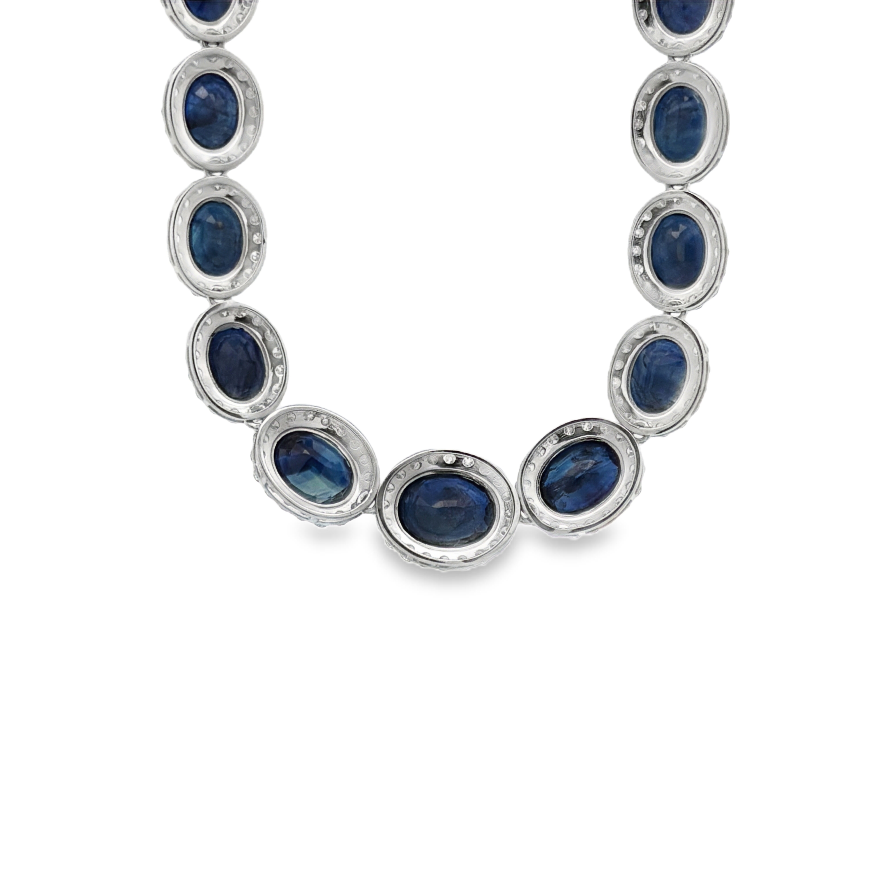Oscar Friedman Blue Sapphire & Natural Diamond Eternity Link Necklace