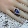 GIA Certified Sapphire & Diamond Cocktail Ring in Platinum. E7863/30-EYMY 
A striking blue oval Image - 5
