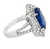 GIA Certified Sapphire & Diamond Cocktail Ring in Platinum. E7863/30-EYMY 
A striking blue oval Image - 2