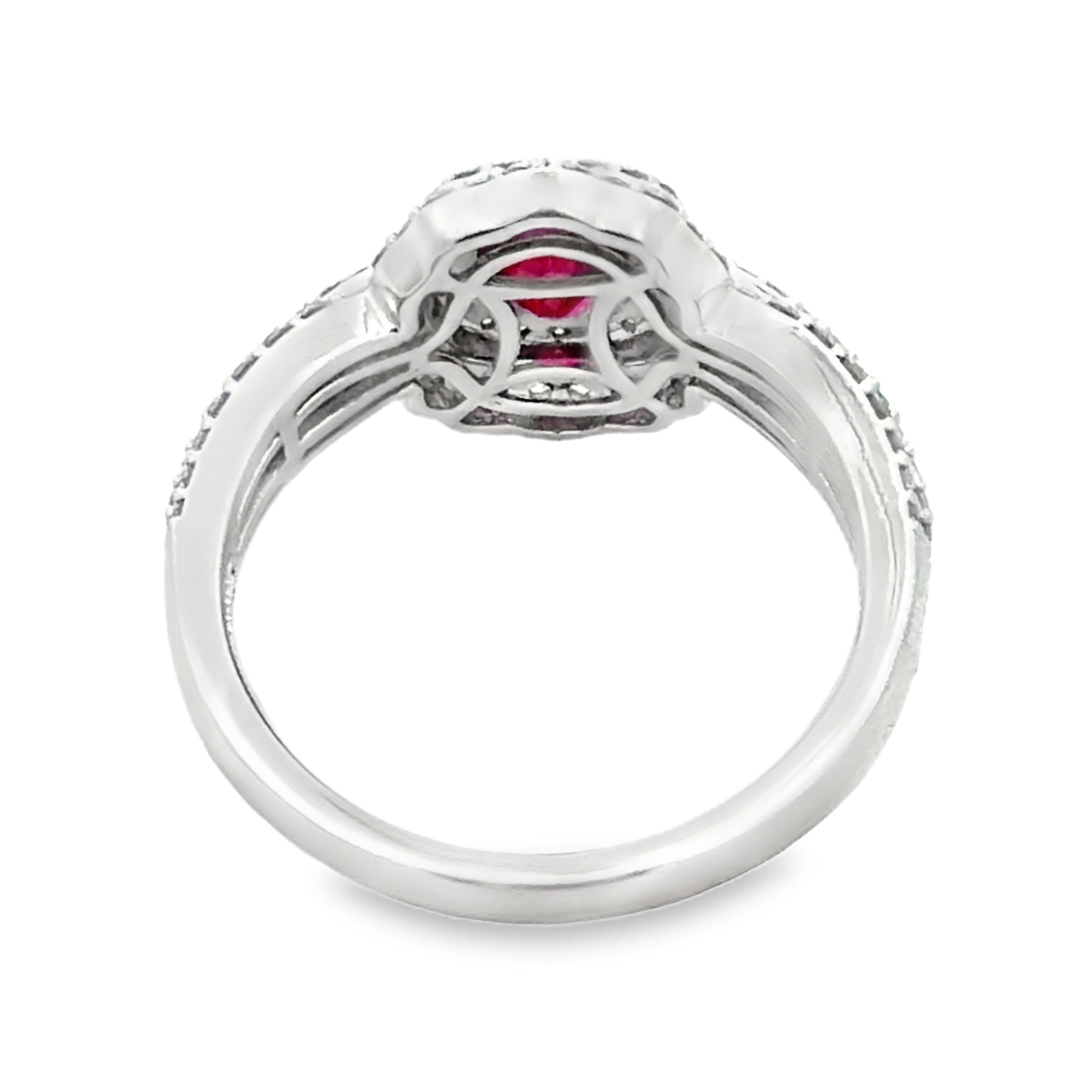 GIA Certified Burmese Ruby & Natural Diamond Cocktail Ring