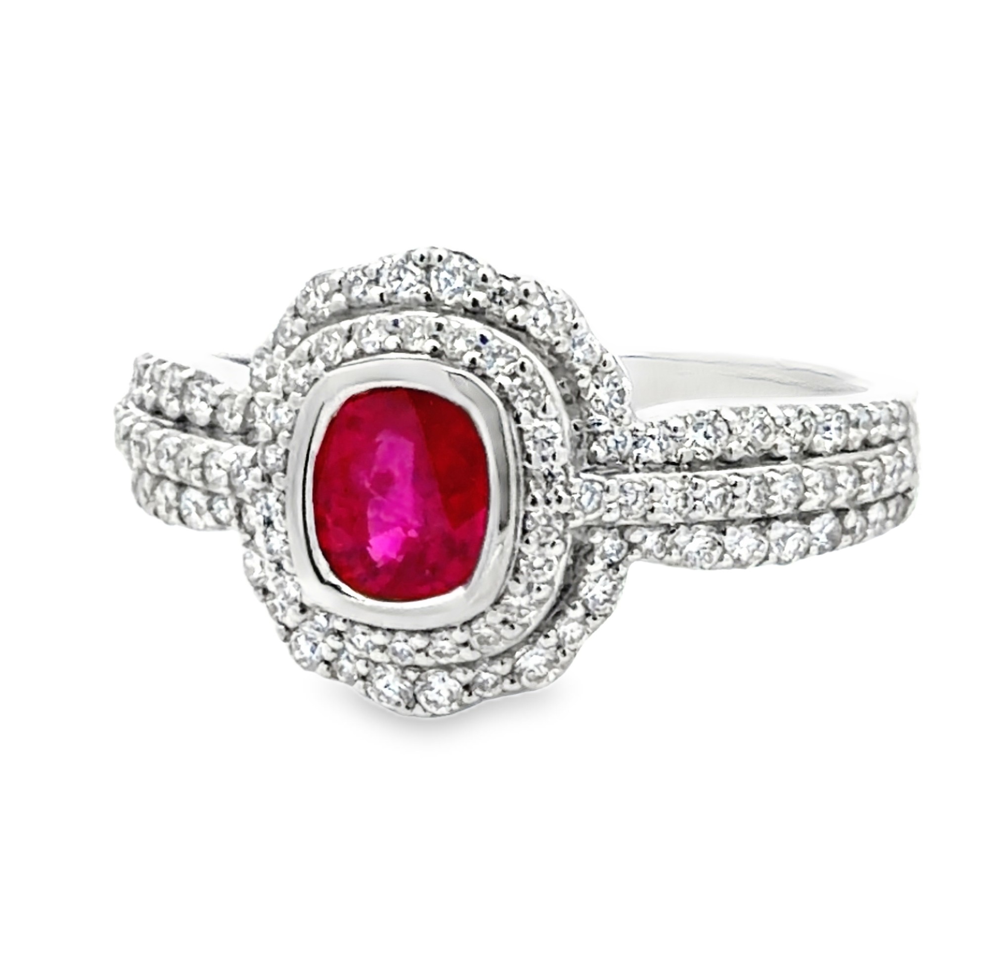 GIA Certified Burmese Ruby & Natural Diamond Cocktail Ring
