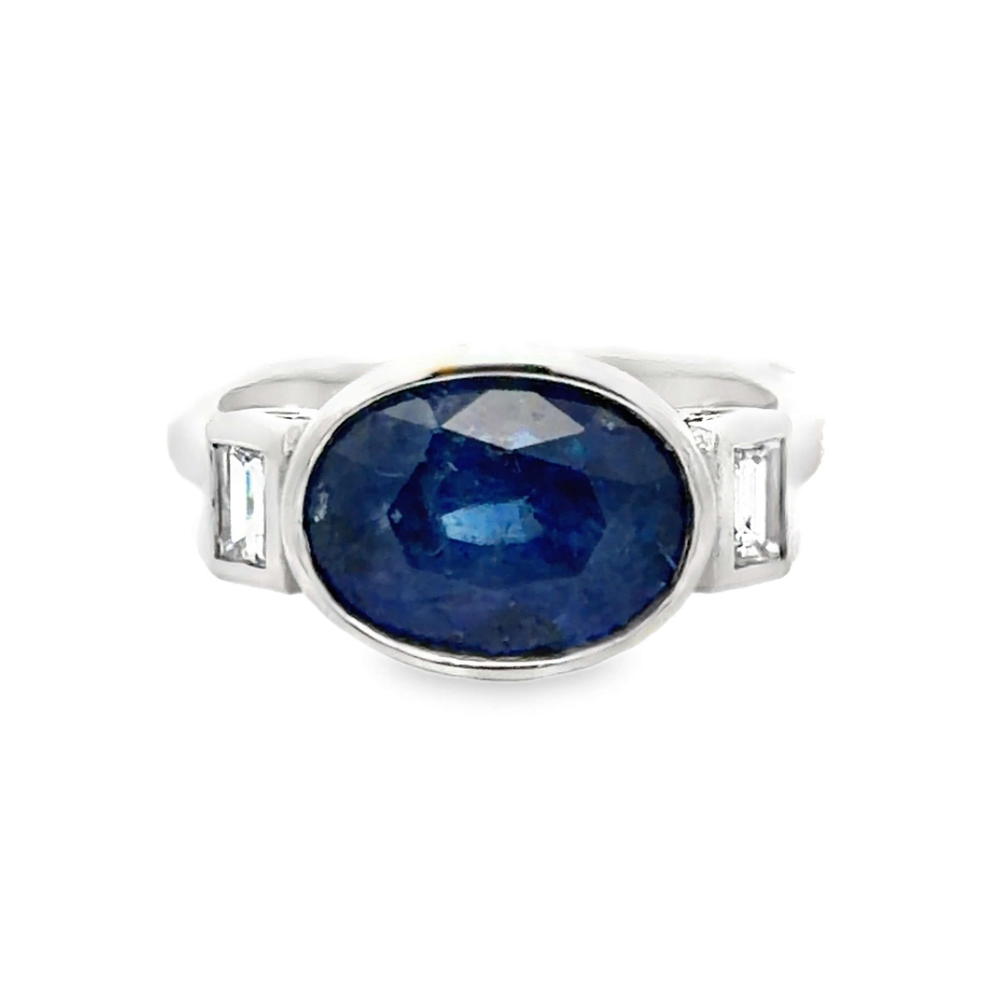 GIA Certified Ceylon Sapphire & Natural Diamond Ring by Oscar Friedman