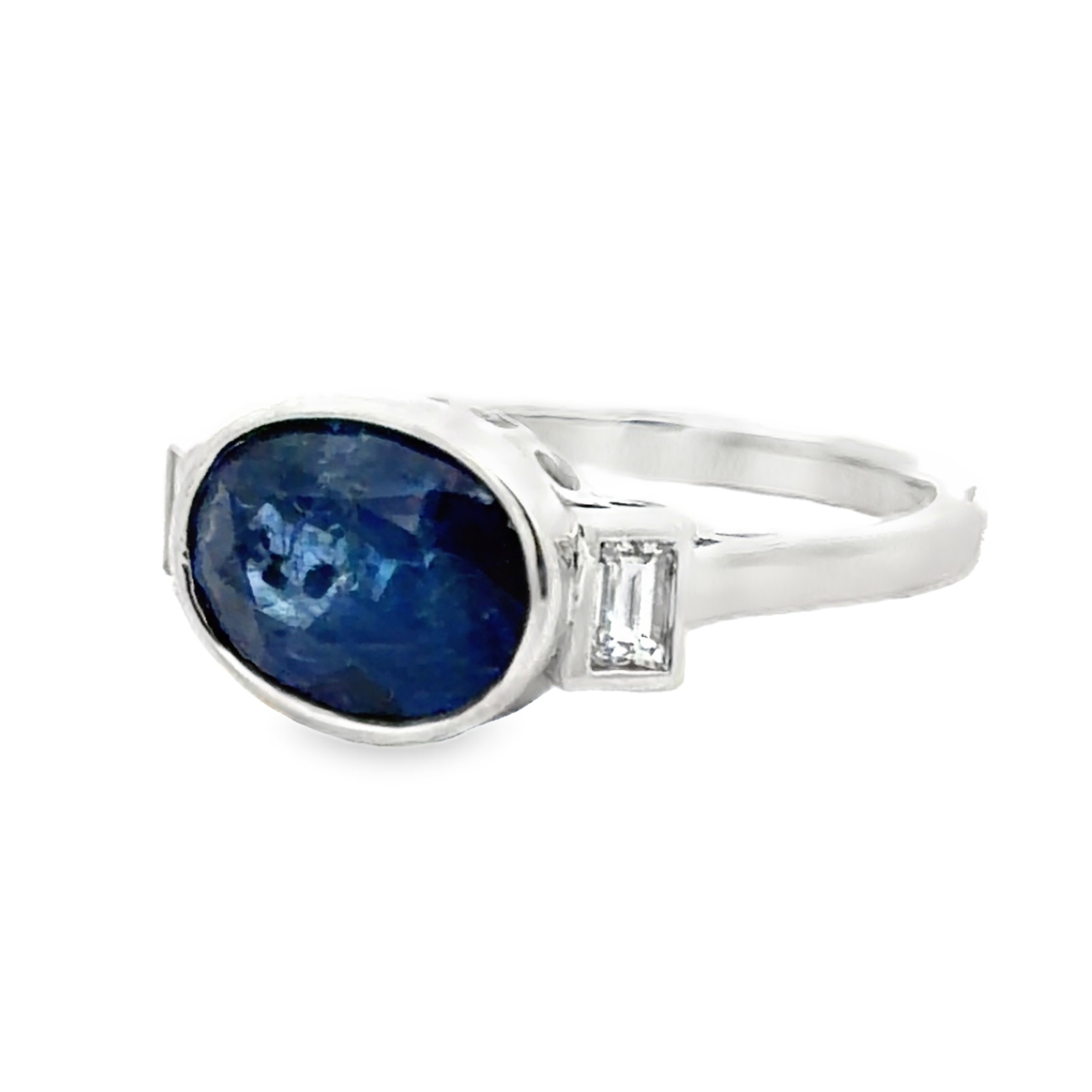 GIA Certified Ceylon Sapphire & Natural Diamond Ring by Oscar Friedman
