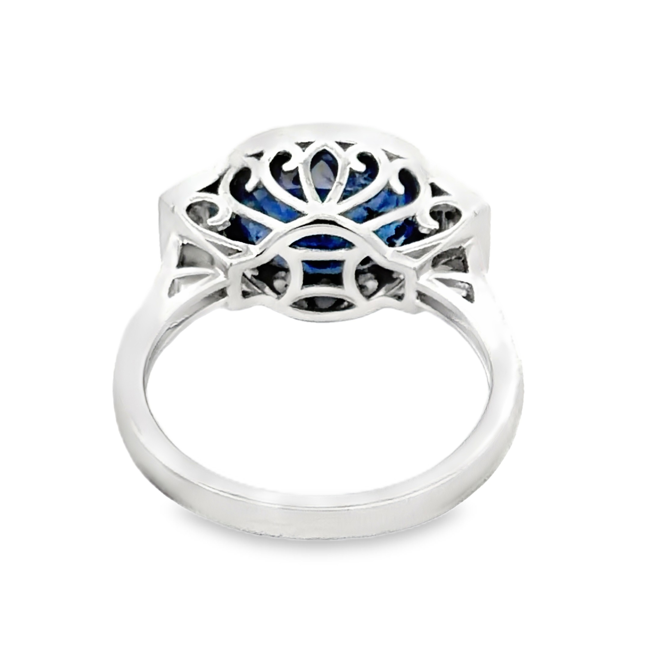 GIA Certified Ceylon Sapphire & Natural Diamond Ring by Oscar Friedman