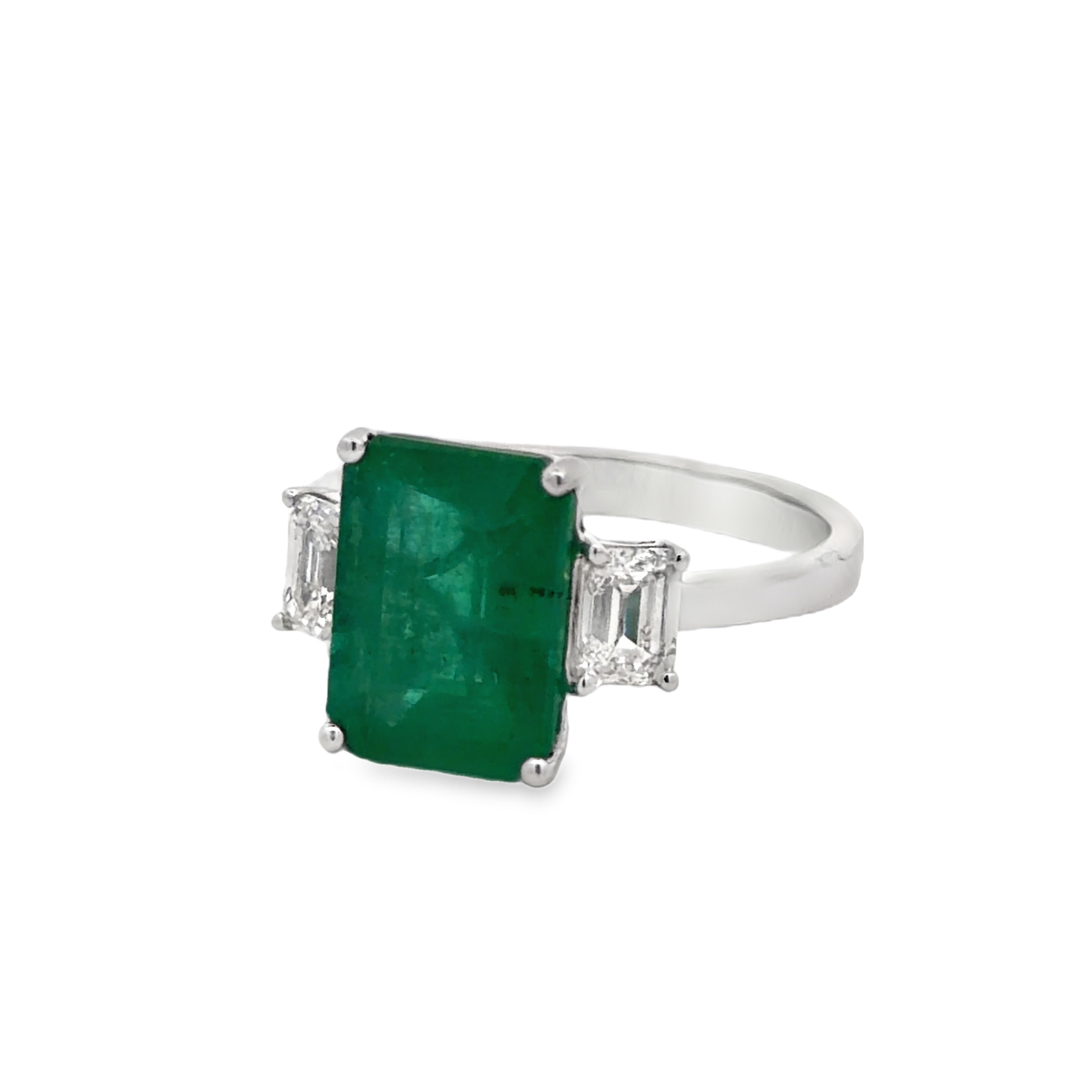 GIA Certified Emerald & Natural Diamond Ring by Oscar Friedman