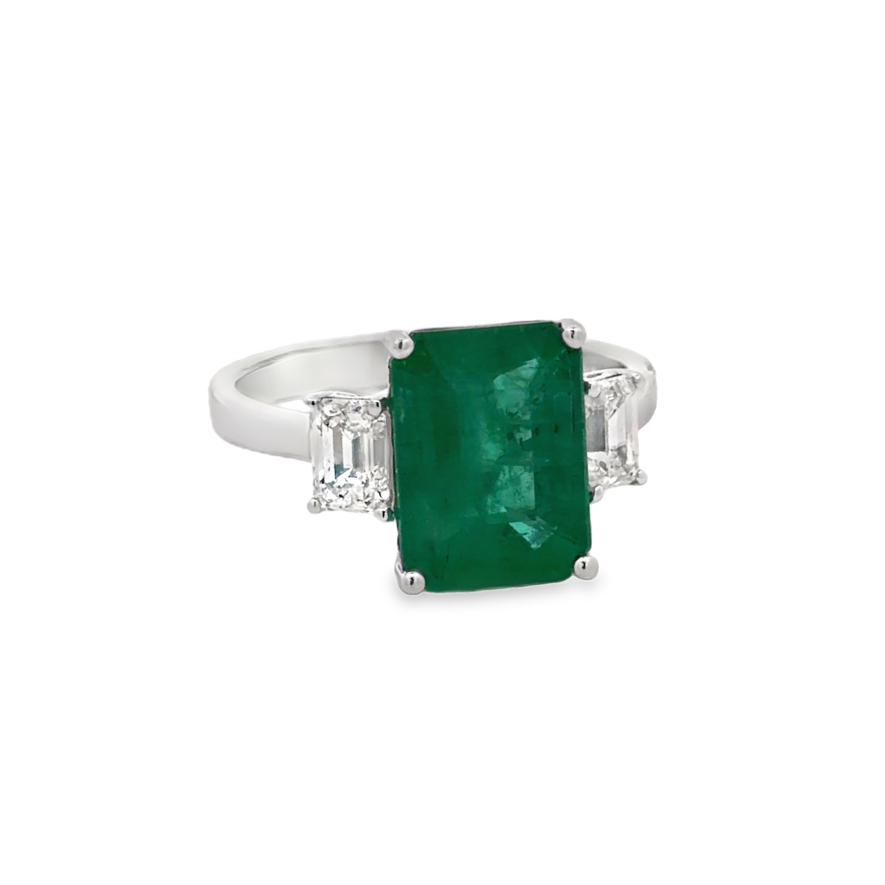 GIA Certified Emerald & Natural Diamond Ring by Oscar Friedman