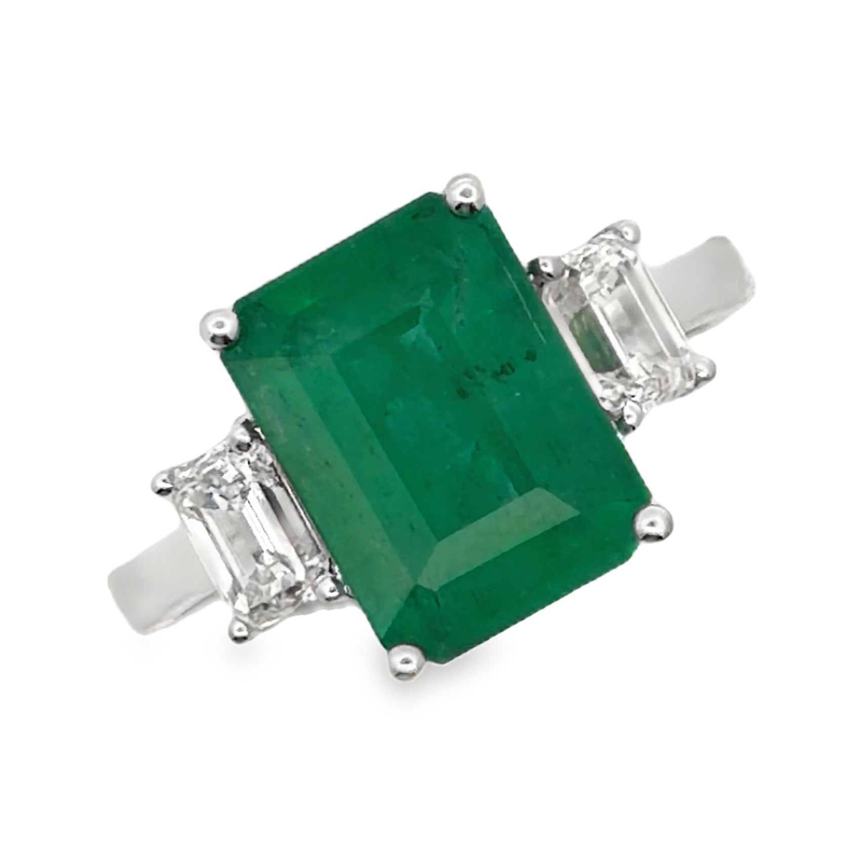 GIA Certified Emerald & Natural Diamond Ring by Oscar Friedman