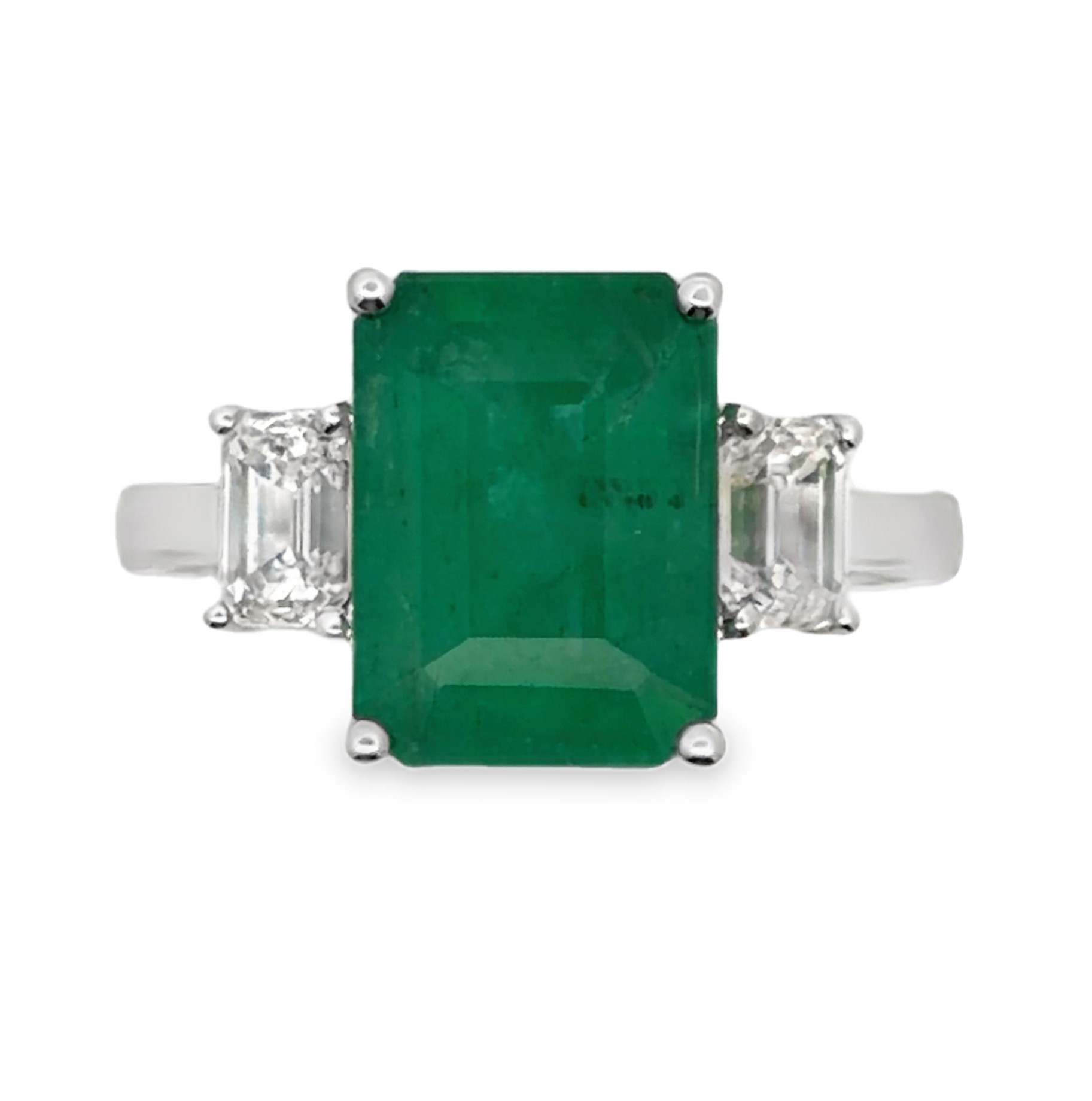 GIA Certified Emerald & Natural Diamond Ring by Oscar Friedman