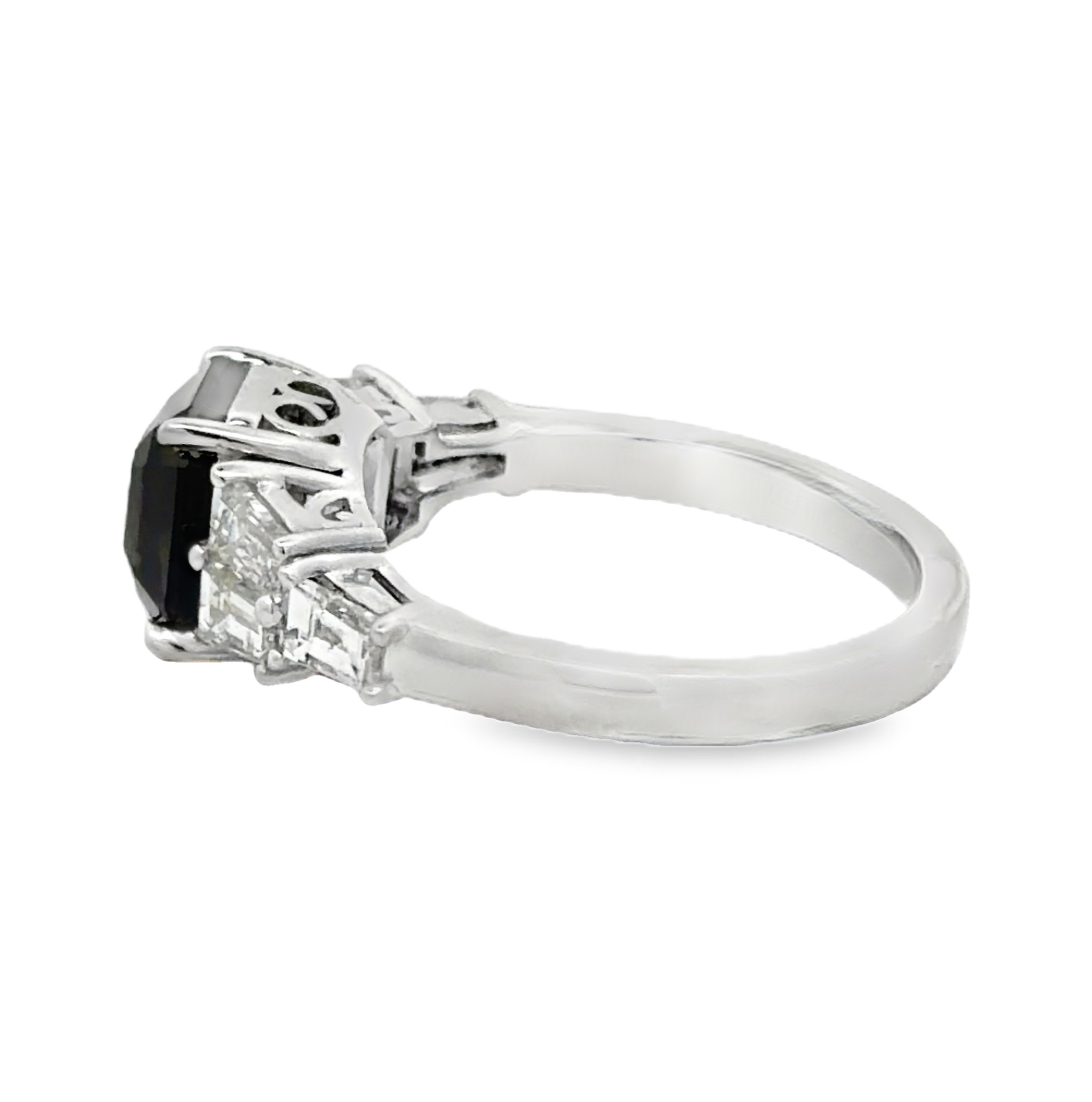 GIA Certified No Heat Sapphire & Natural Diamond Ring by Oscar Friedman