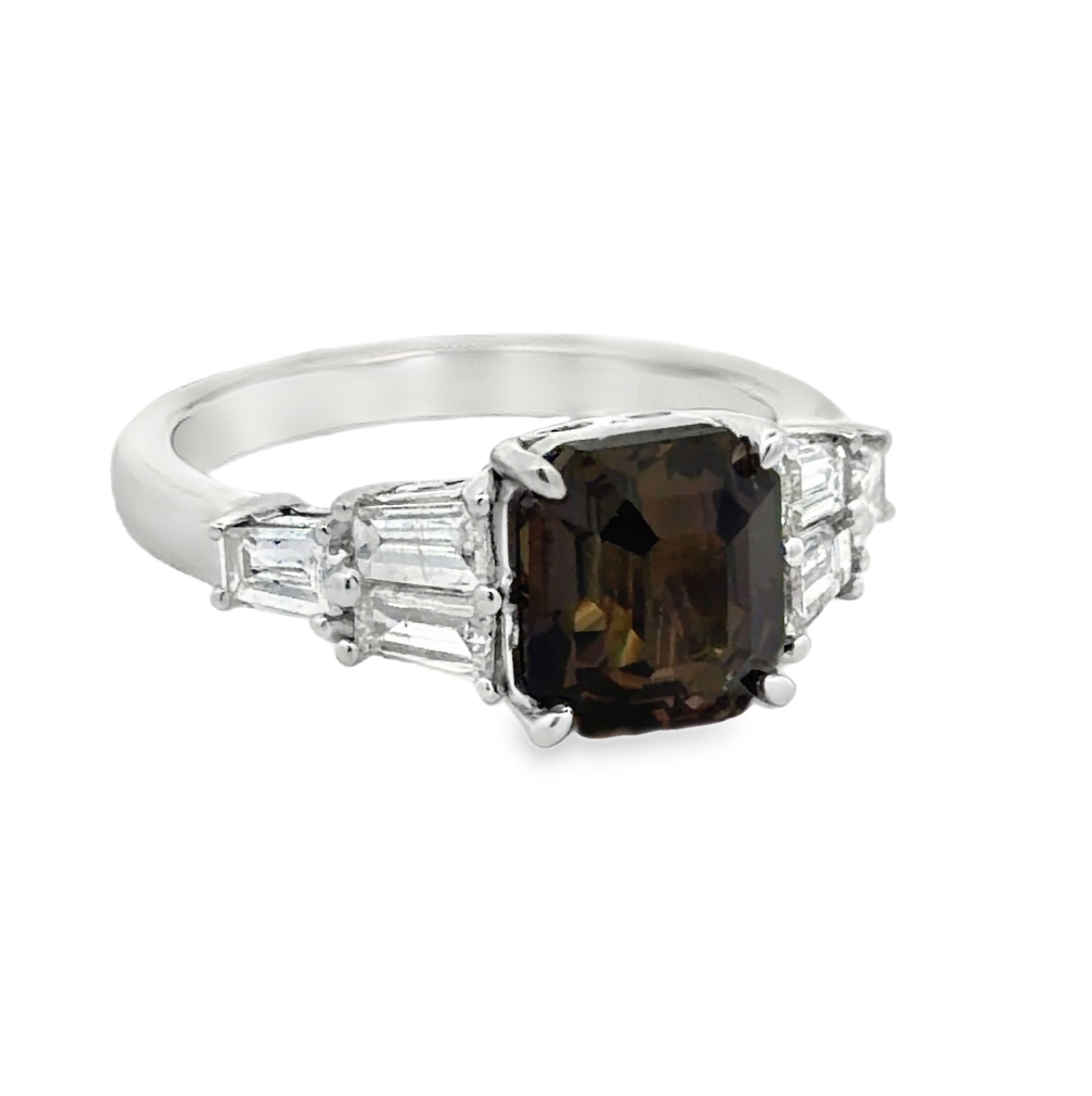 GIA Certified No Heat Sapphire & Natural Diamond Ring by Oscar Friedman