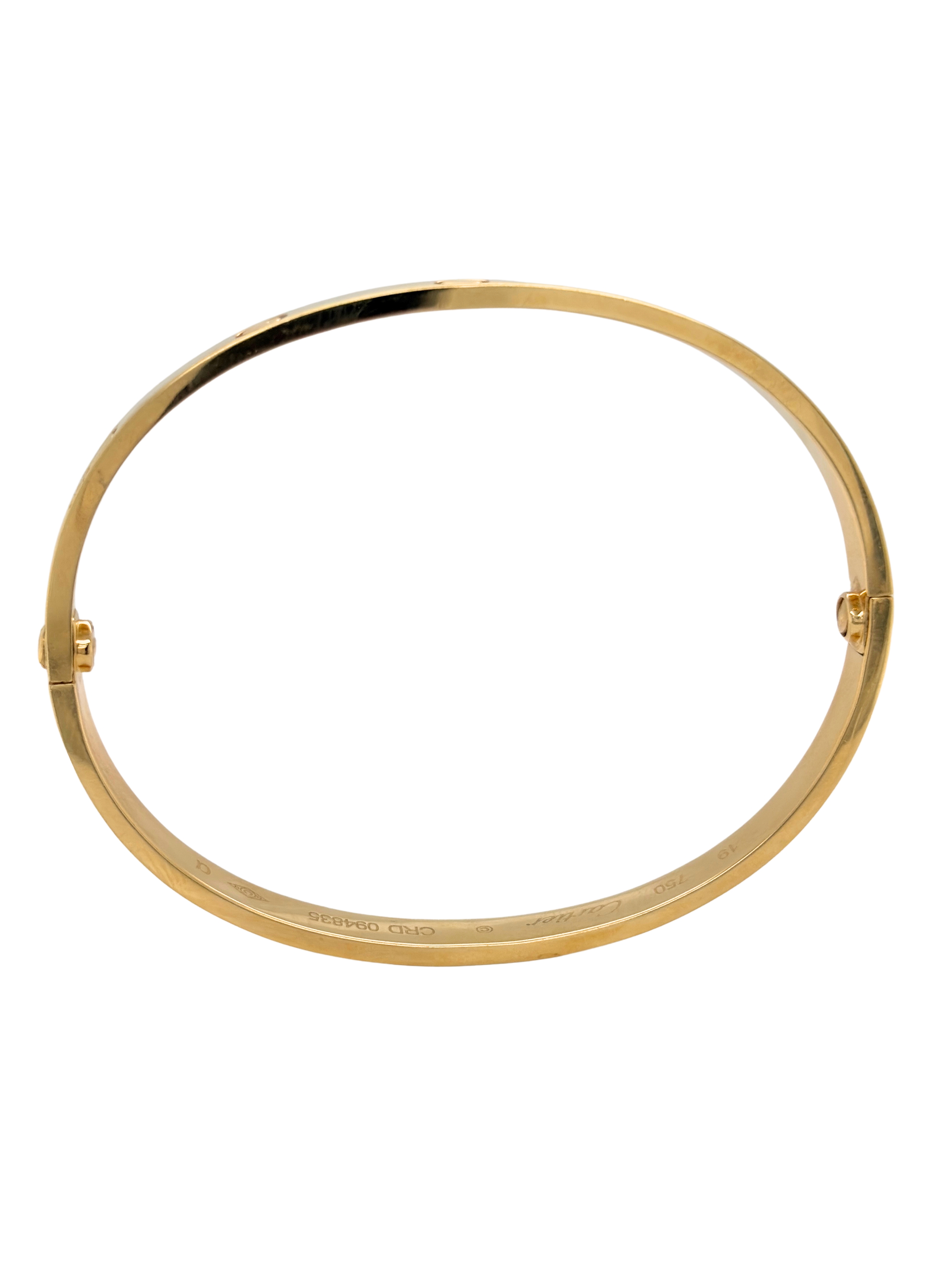 Cartier 18K Yellow Gold Love Bracelet