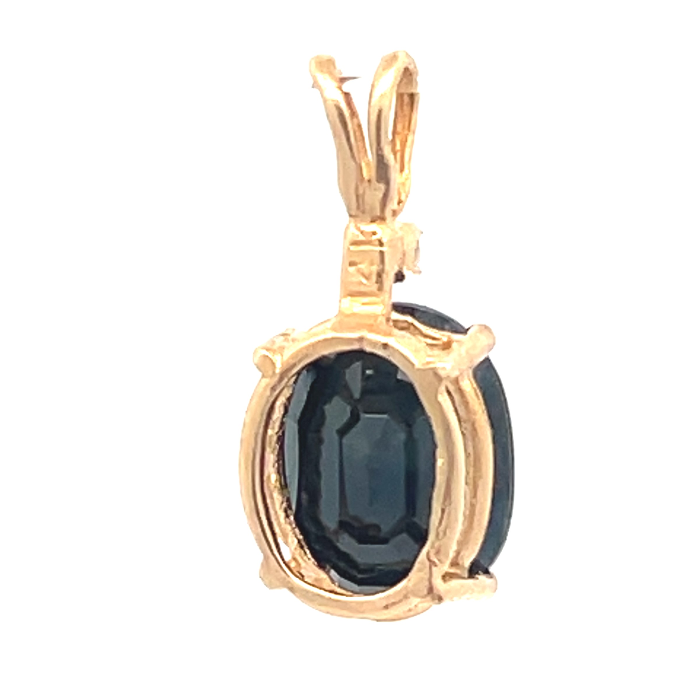 Blue Sapphire Diamond Pendant