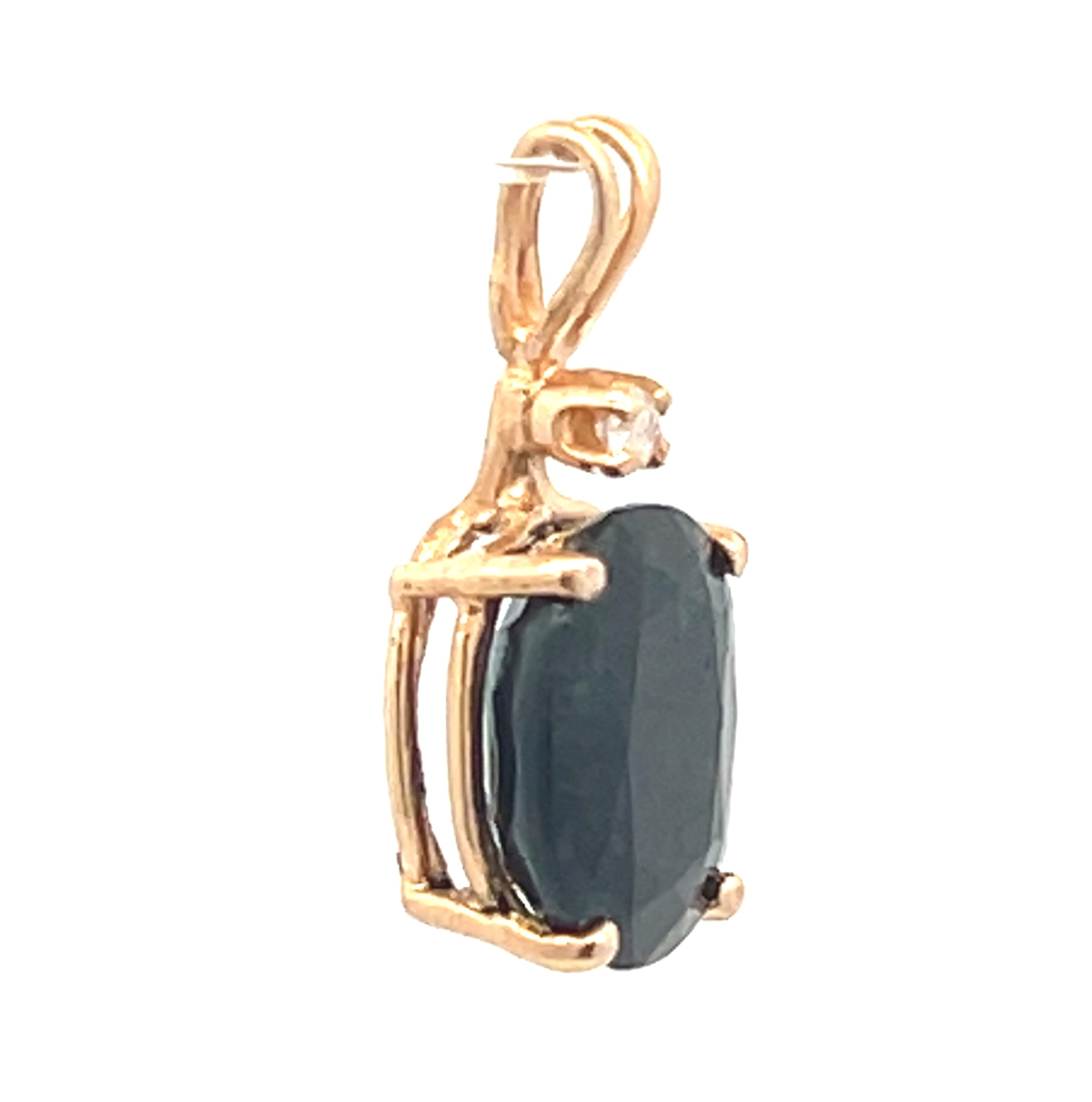 Blue Sapphire Diamond Pendant
