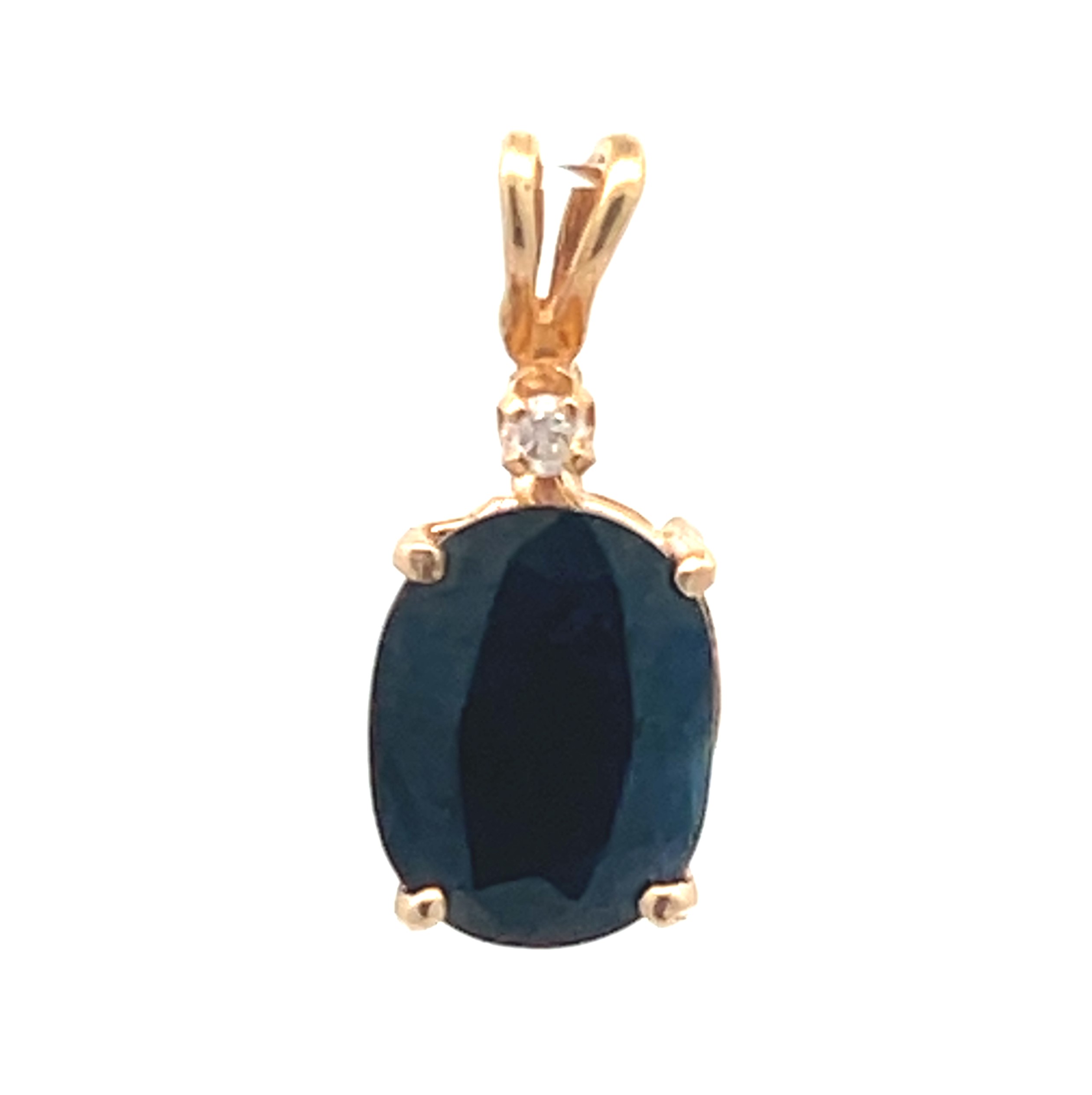 Blue Sapphire Diamond Pendant