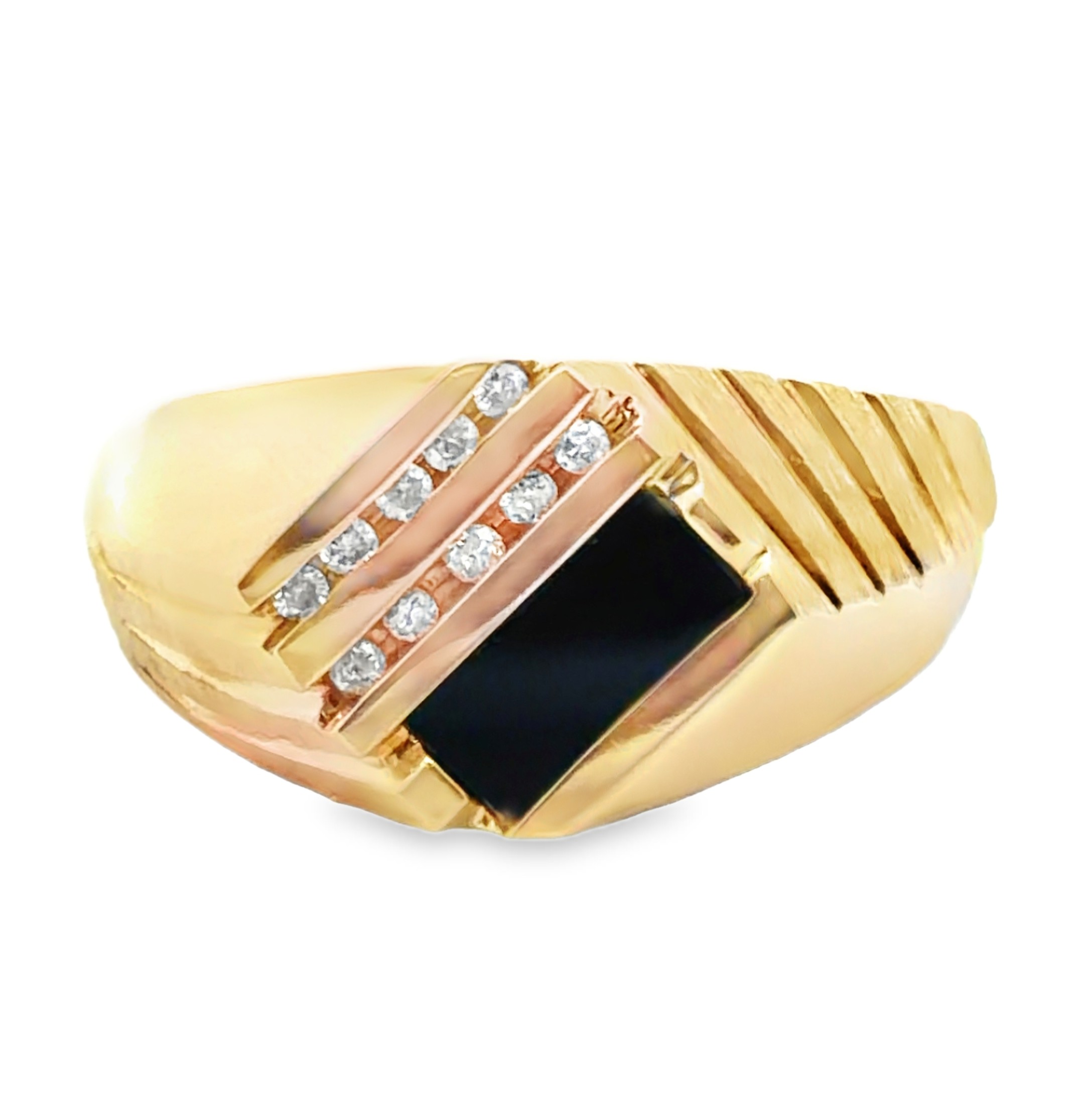 Black Onyx and Diamond Ring